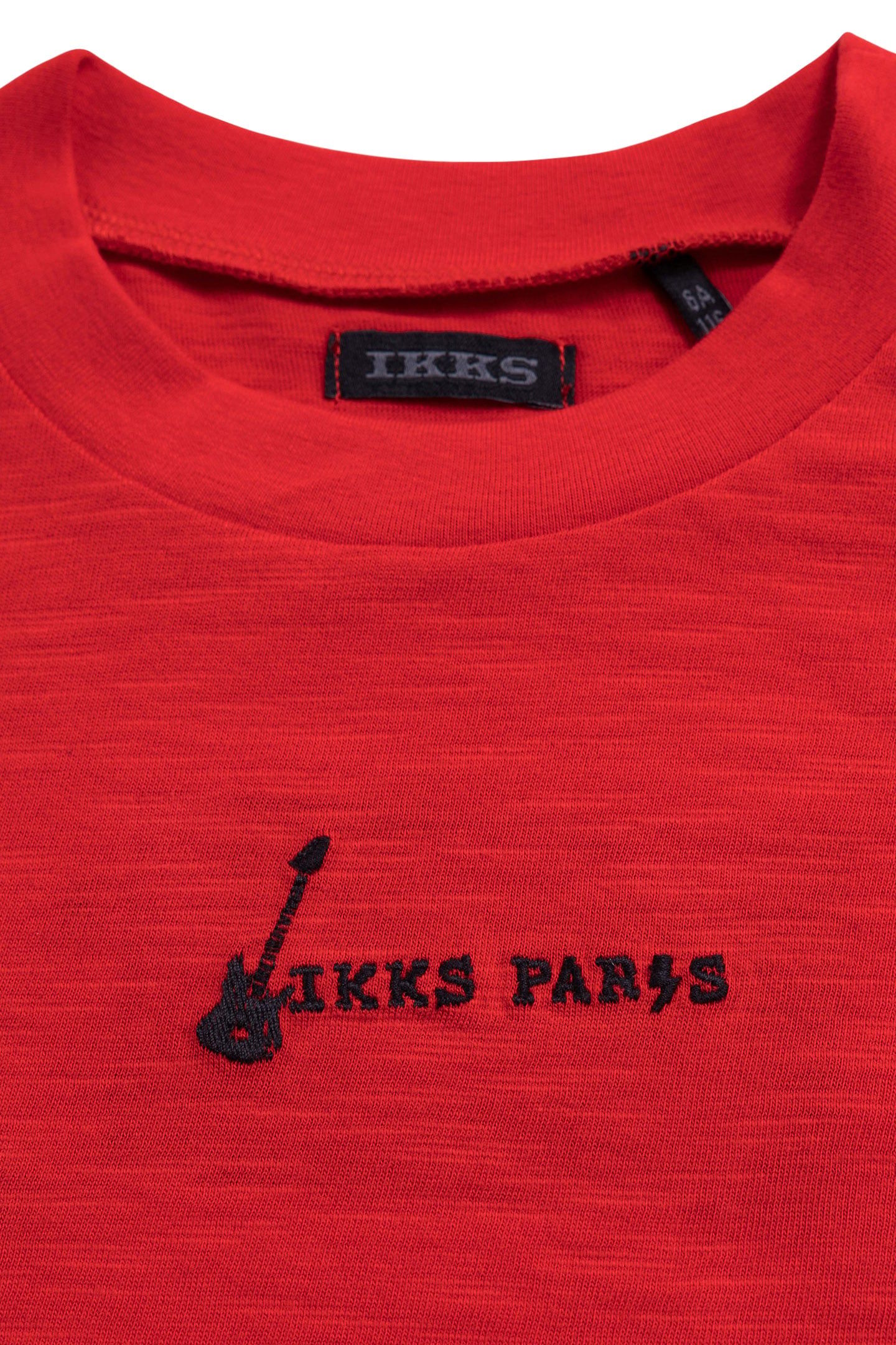 BOY'S RED ORGANIC COTTON T-SHIRT WITH EMBROIDERY AND FACE 3