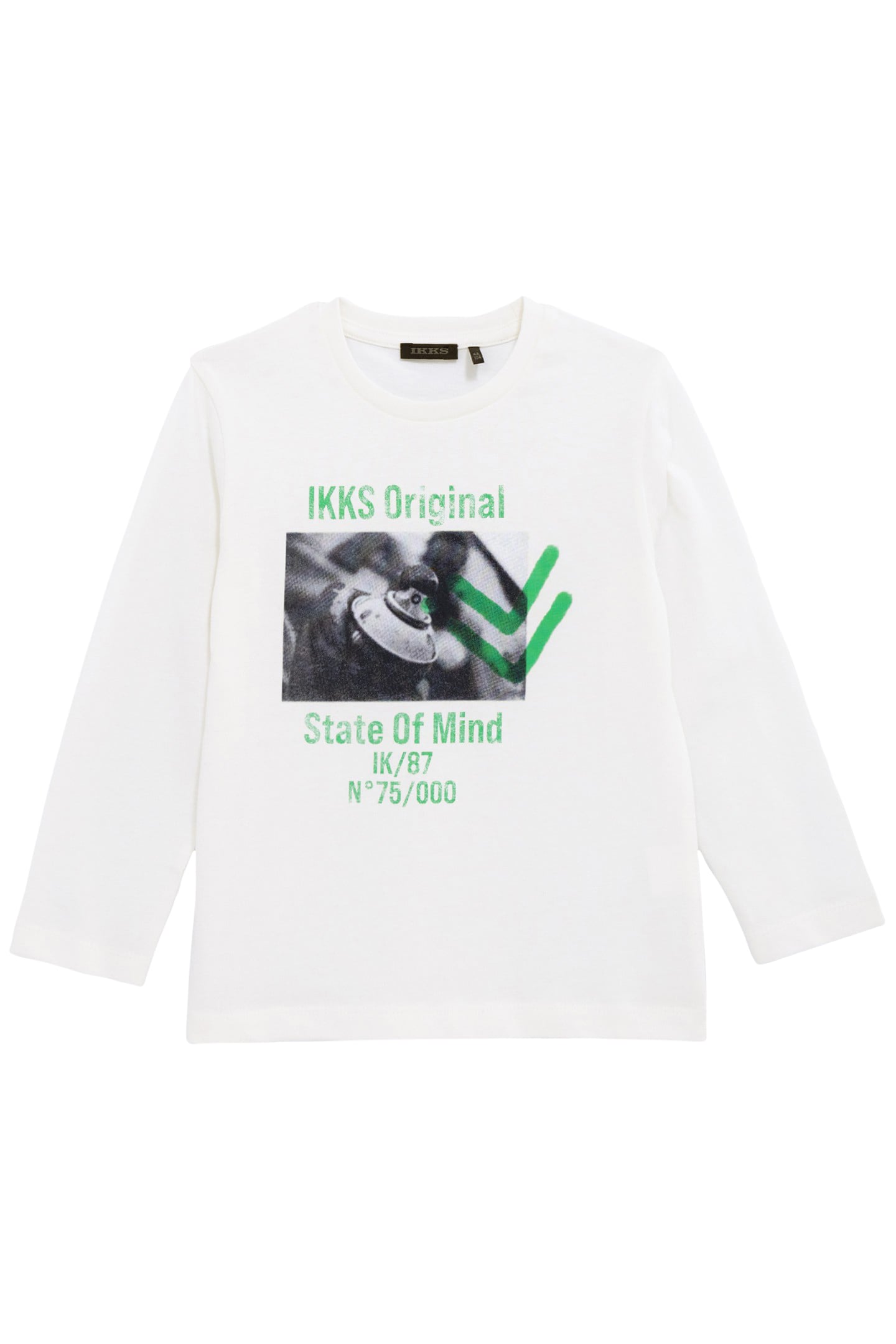 BOY'S ECRU ORGANIC COTTON SPRAY CAN AND CHEVRONS T-SHIRT 1