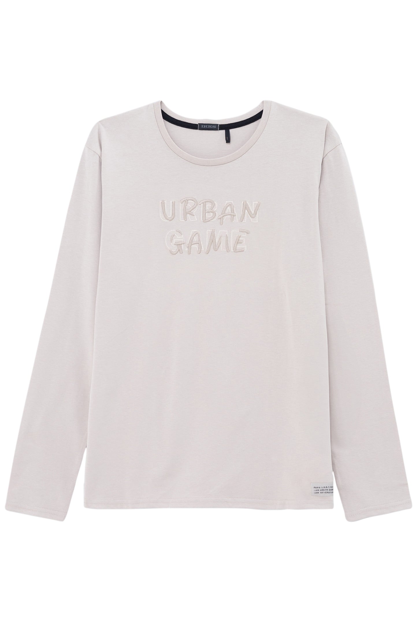 BOY'S BEIGE ORGANIC COTTON T-SHIRT WITH EMBROIDERED SLOGAN 1