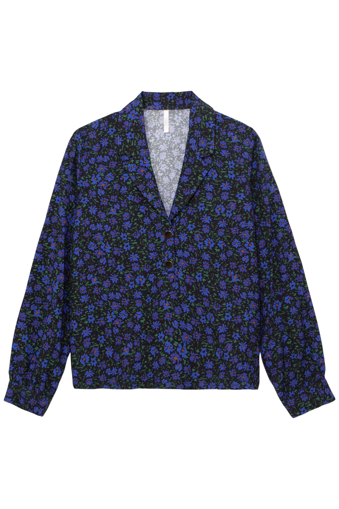 BLACK TOP WITH WINTER FLOWERS PRINT 3