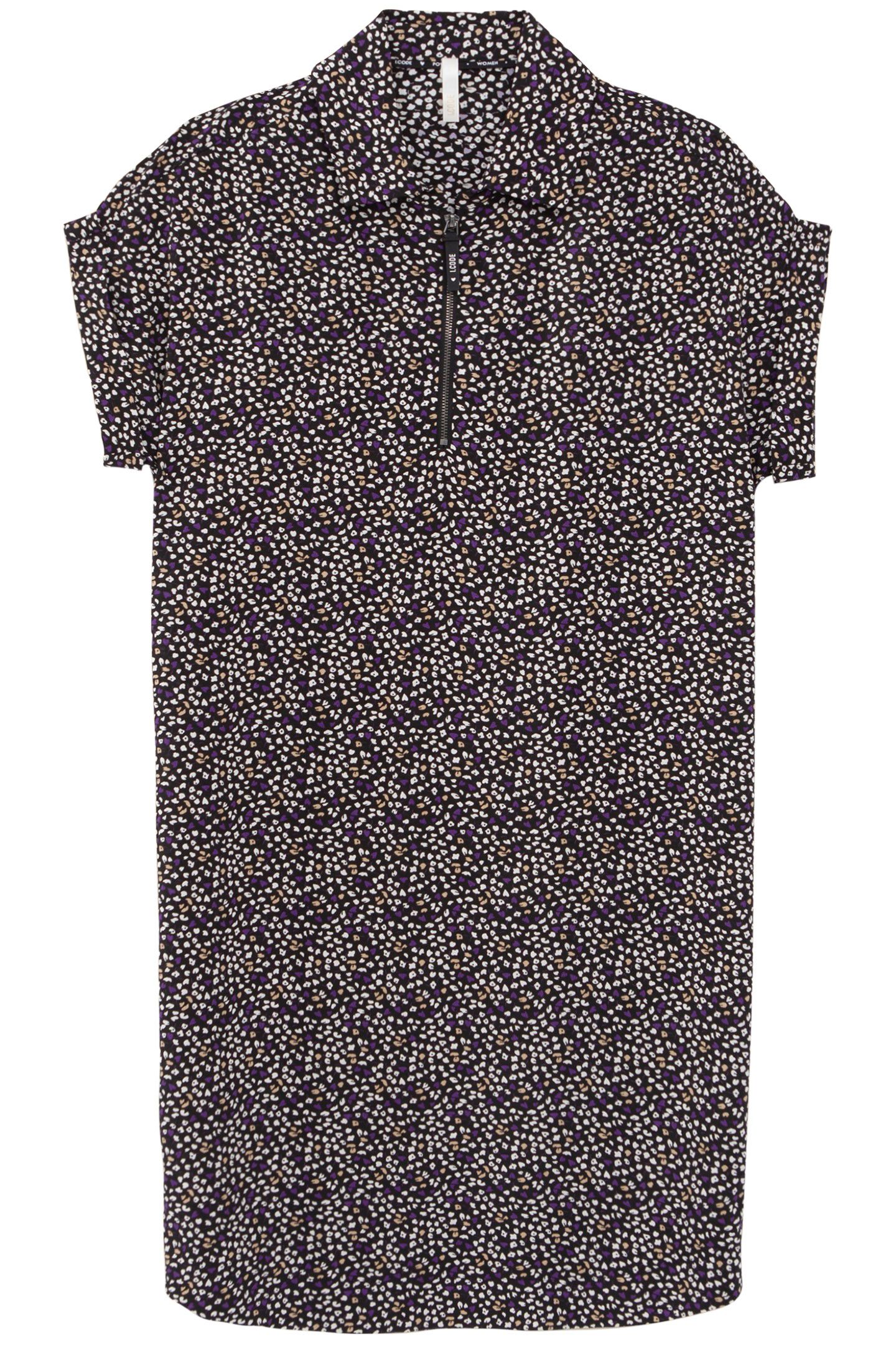 BLACK DRESS WITH MICRO FLORAL-LEOPARD PRINT 3