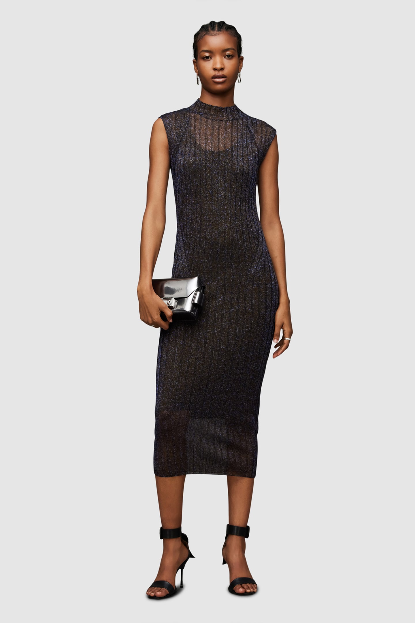 PATRICE DRESS BLACK/ROYAL BLUE 1