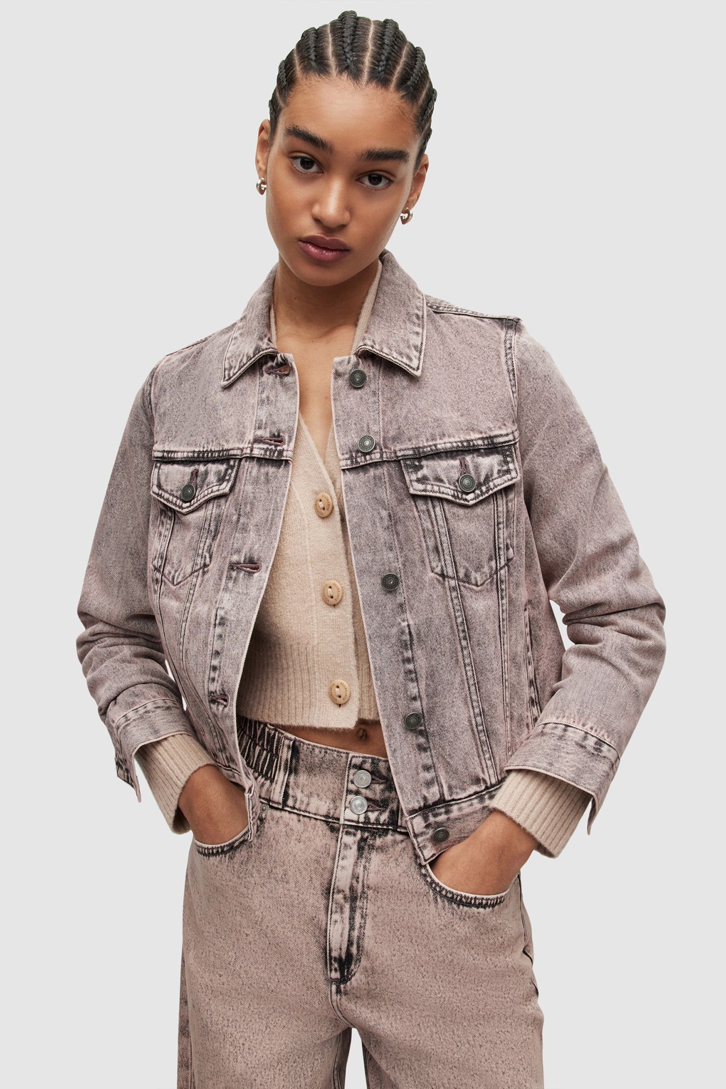 HAY DENIM JACKET WASHED PINK 1