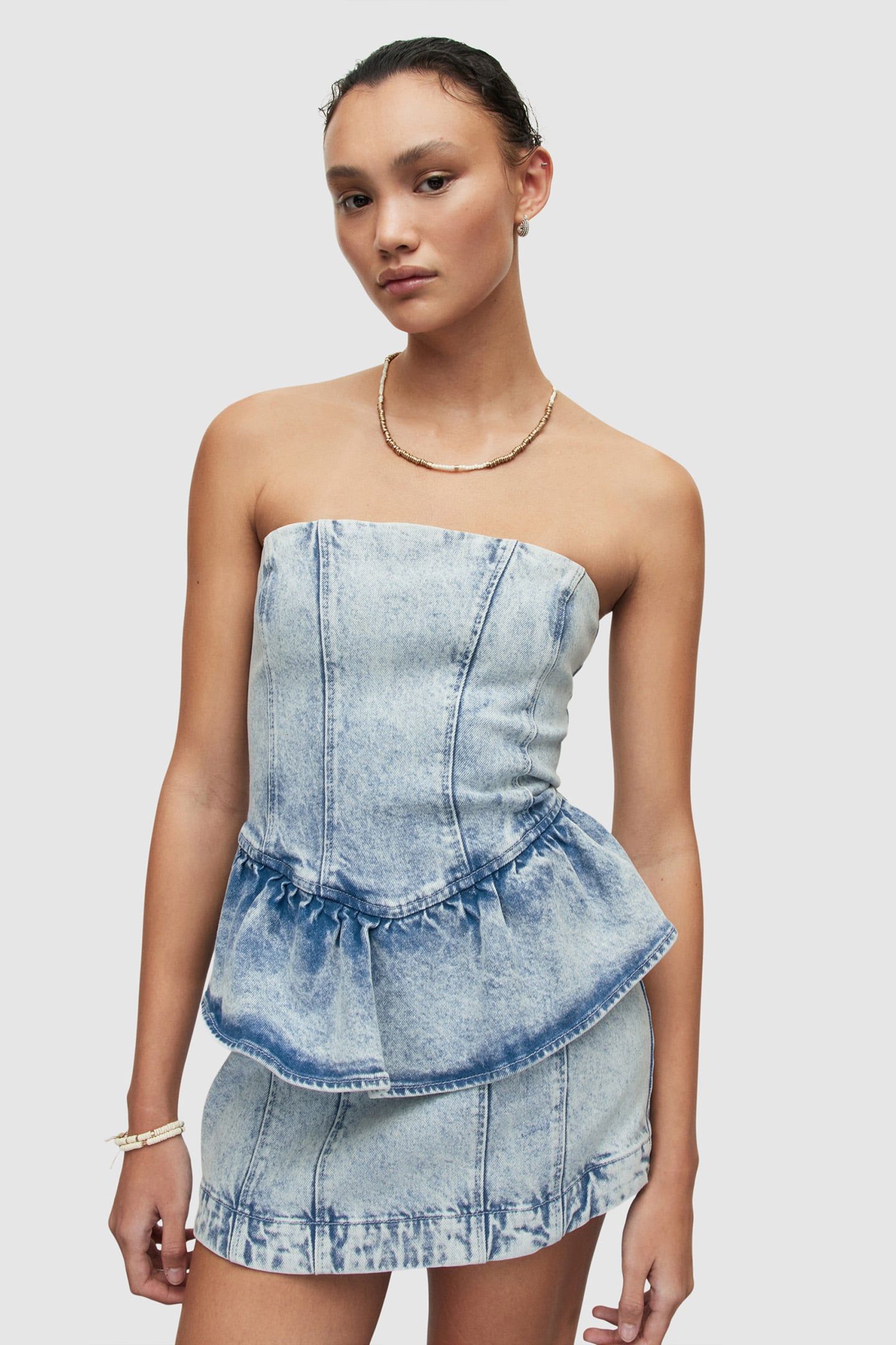 ANDY DENIM DRESS SNOW WASH INDIGO 1