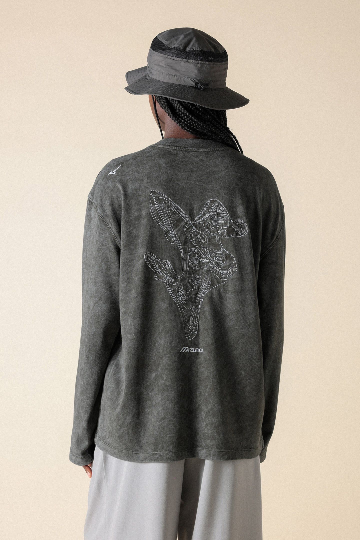 UNISEX SL FLORATECH LONG SLEEVE TEE PEATCHARCOAL 2