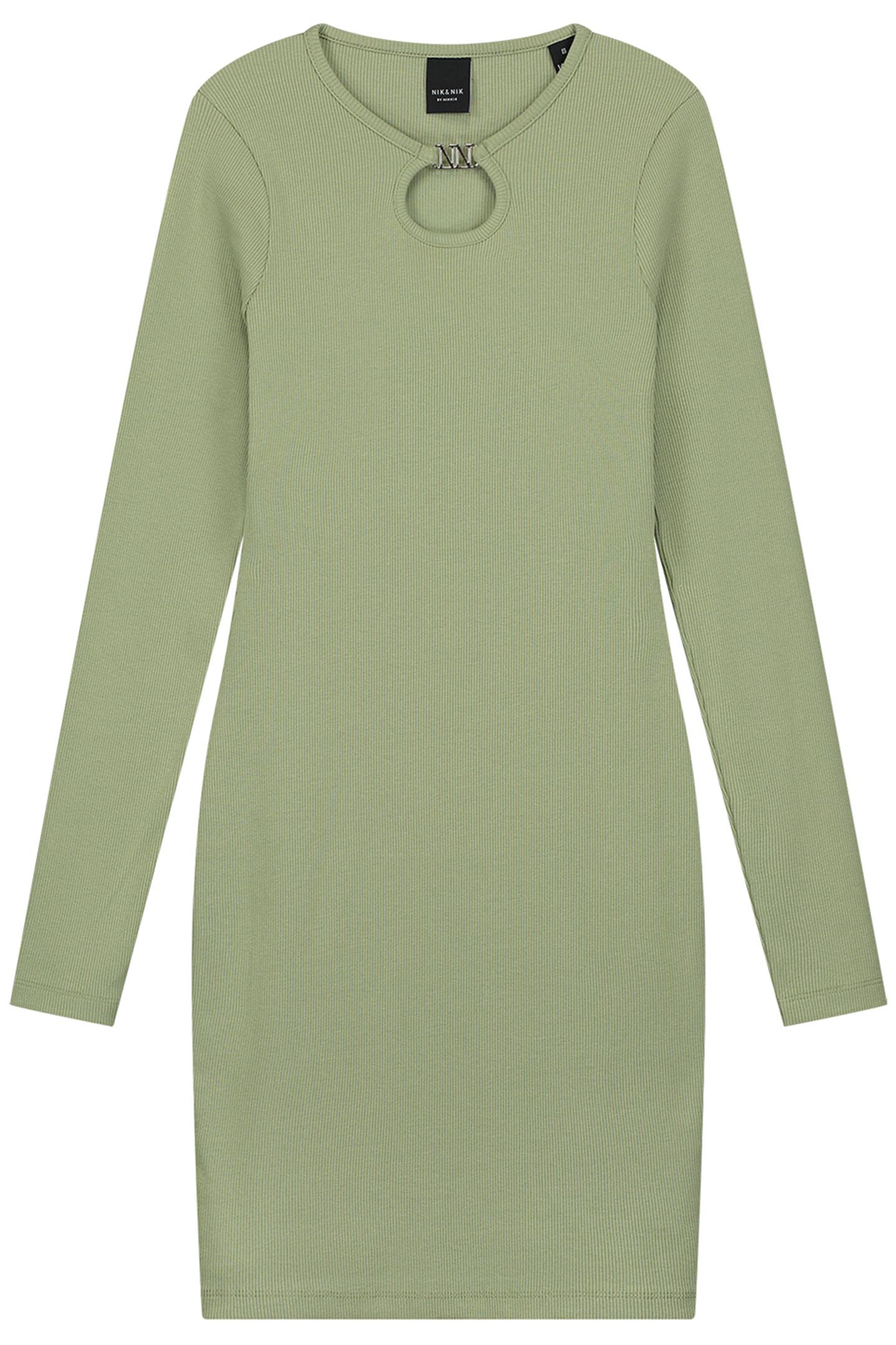 PRESLEY RIB DRESS CROCODILE GREEN 2