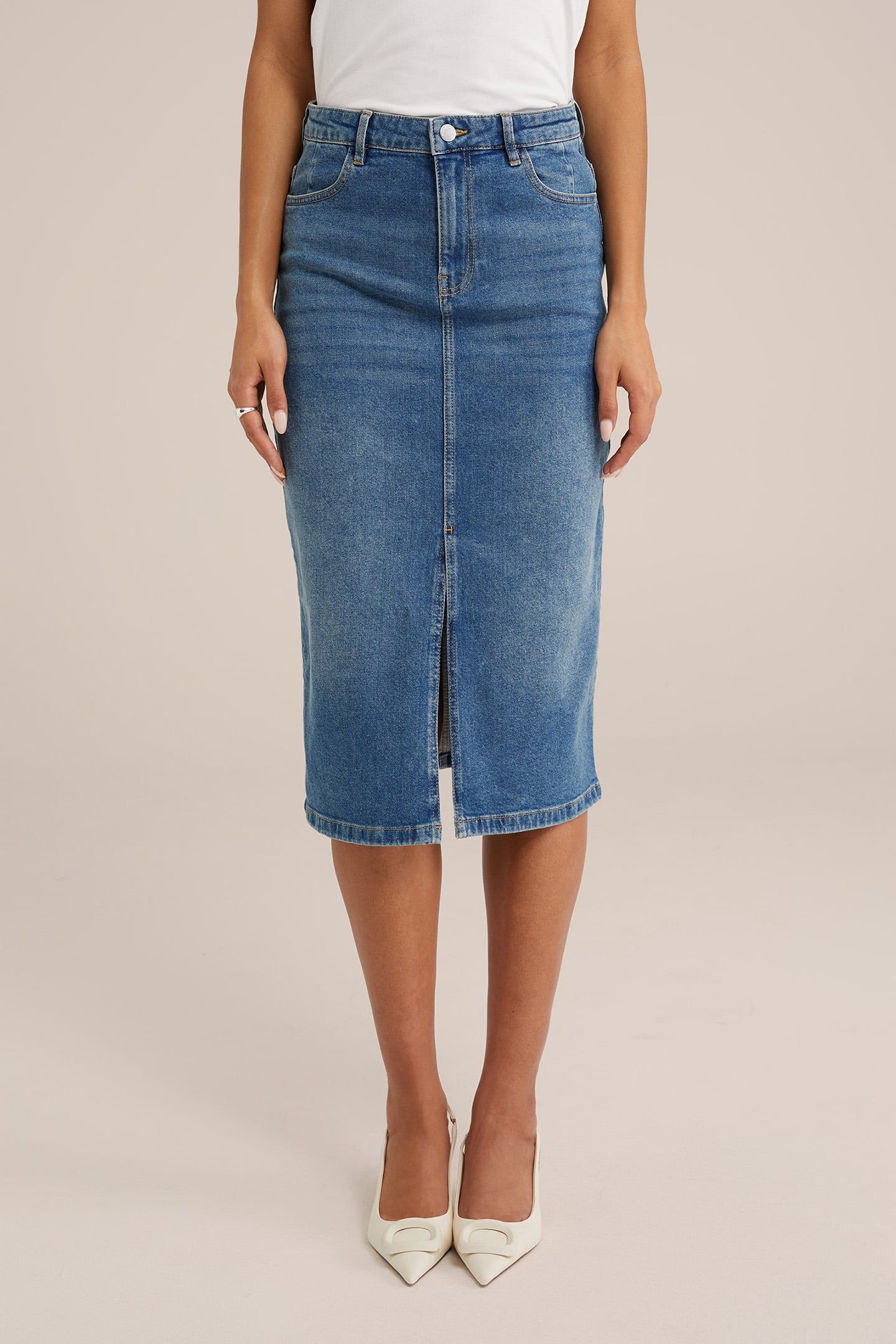 SKIRT MEDIUM LENGTH BLUE 1