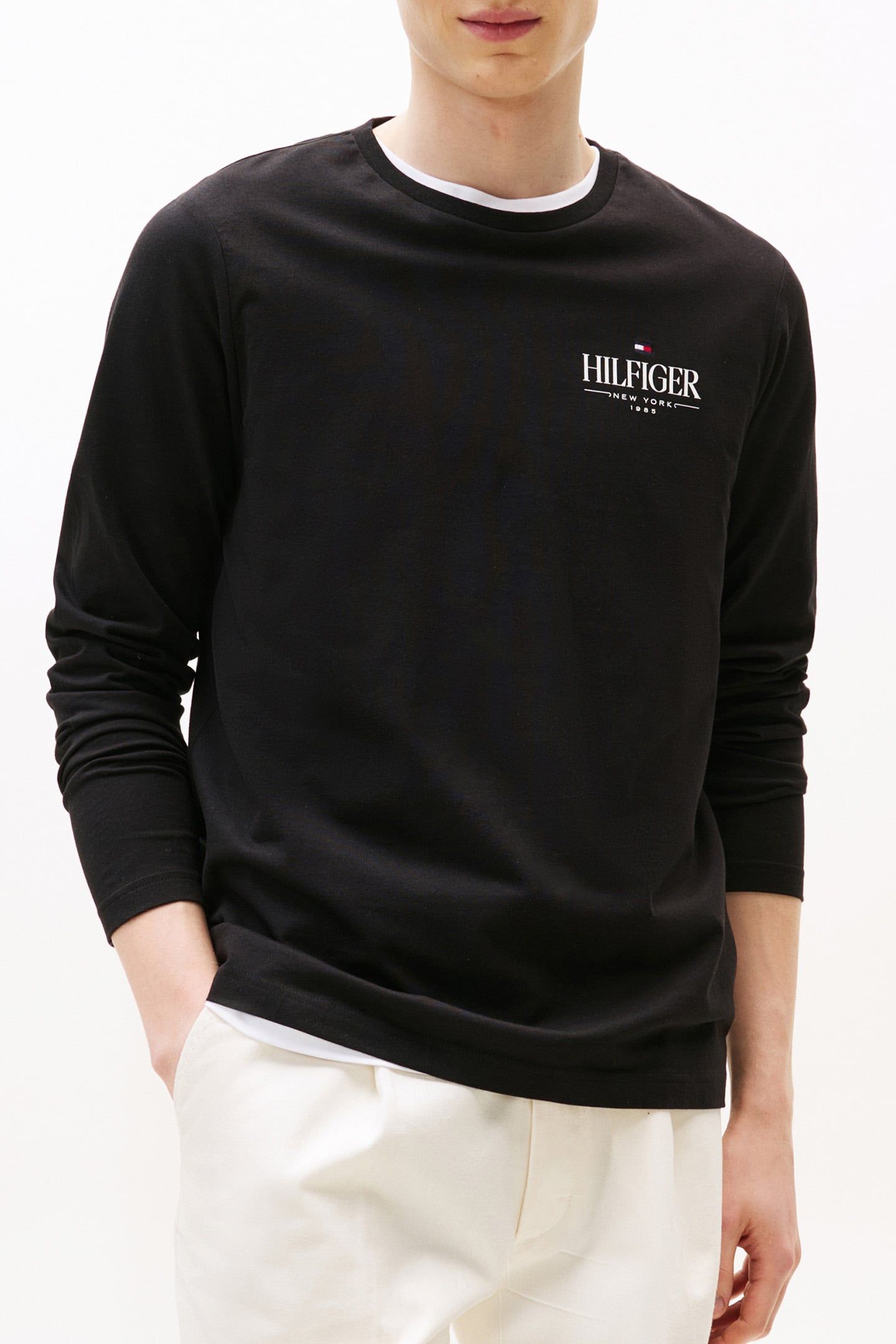 HILFIGER STACK LS TEE REGULAR FIT LONGSLEEVE BLACK 1