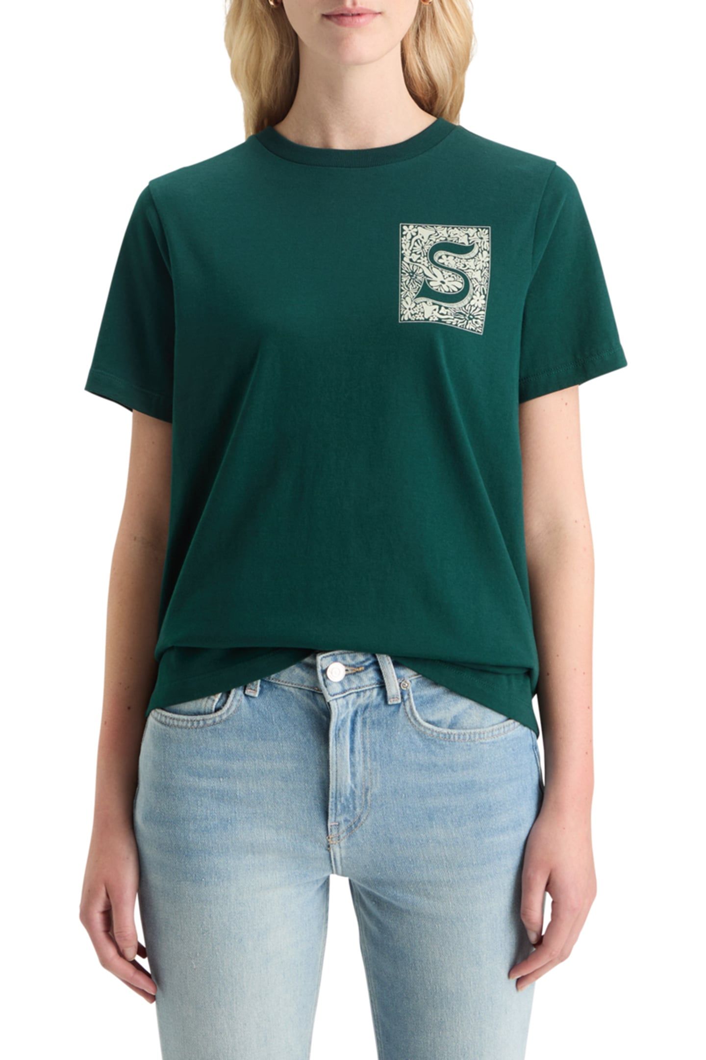 CHEST ARTWORK REGULAR FIT T-SHIRT CYPRESS GREEN 1