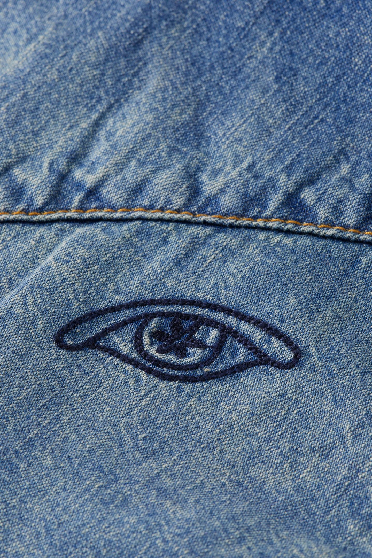 WASHED REGULAR FIT DENIM WESTERN SHIRT WITH EMBROIDERIES WAS 9