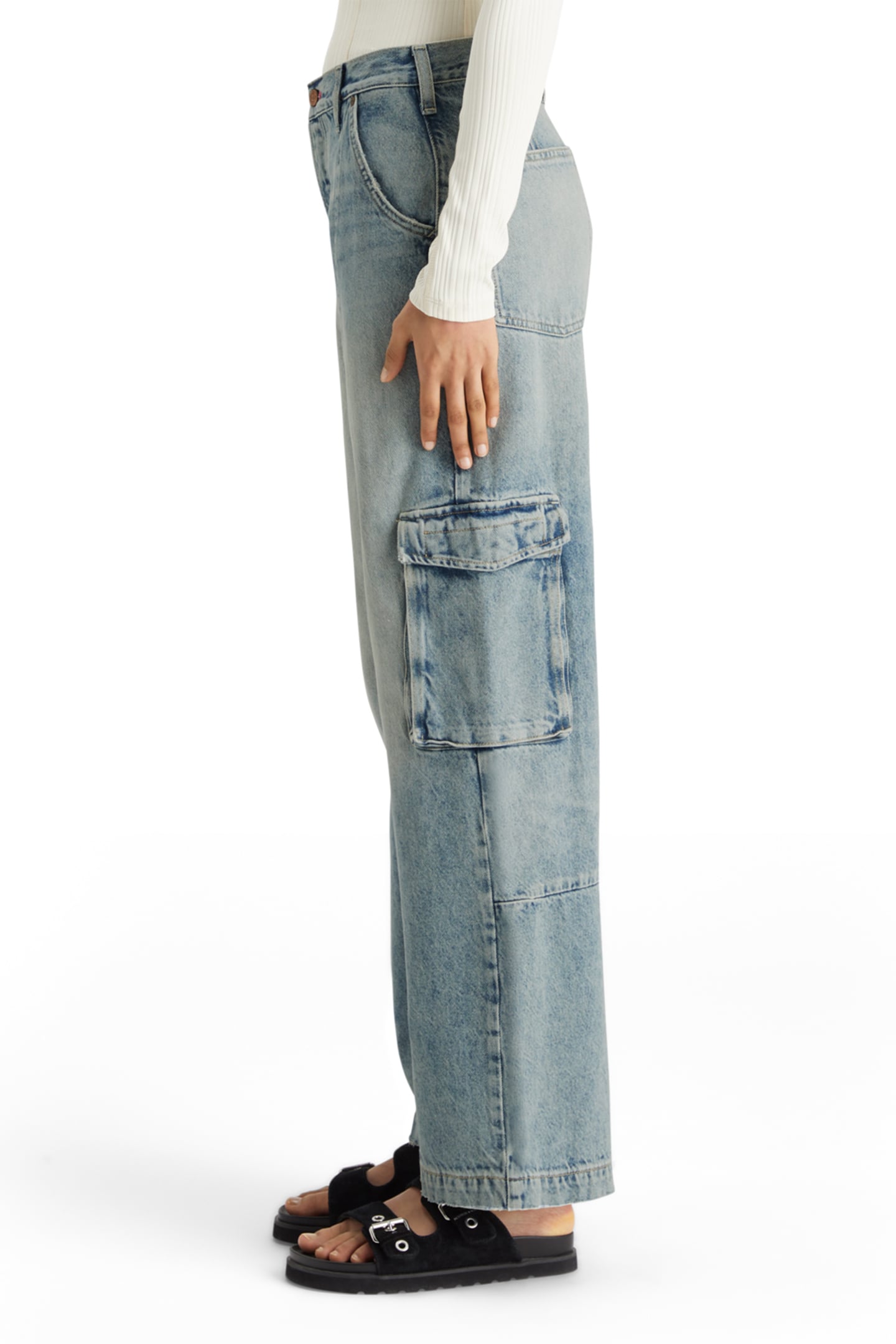 THE DEEP LOW RISE LOOSE CARGO JEANS —ROLLING ROAD 6