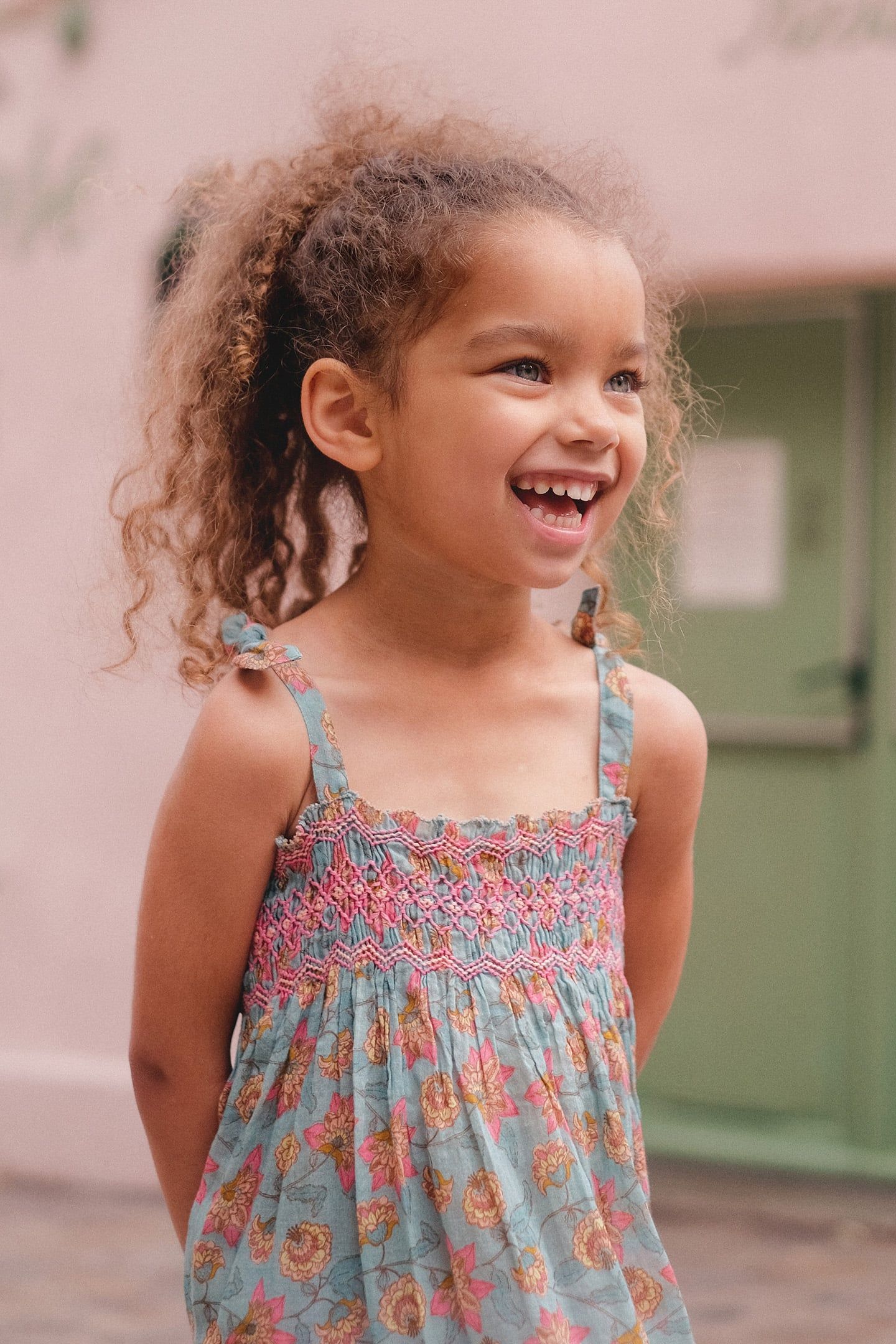DRESS MARCELINE TURQUOISE FLOWERS 6