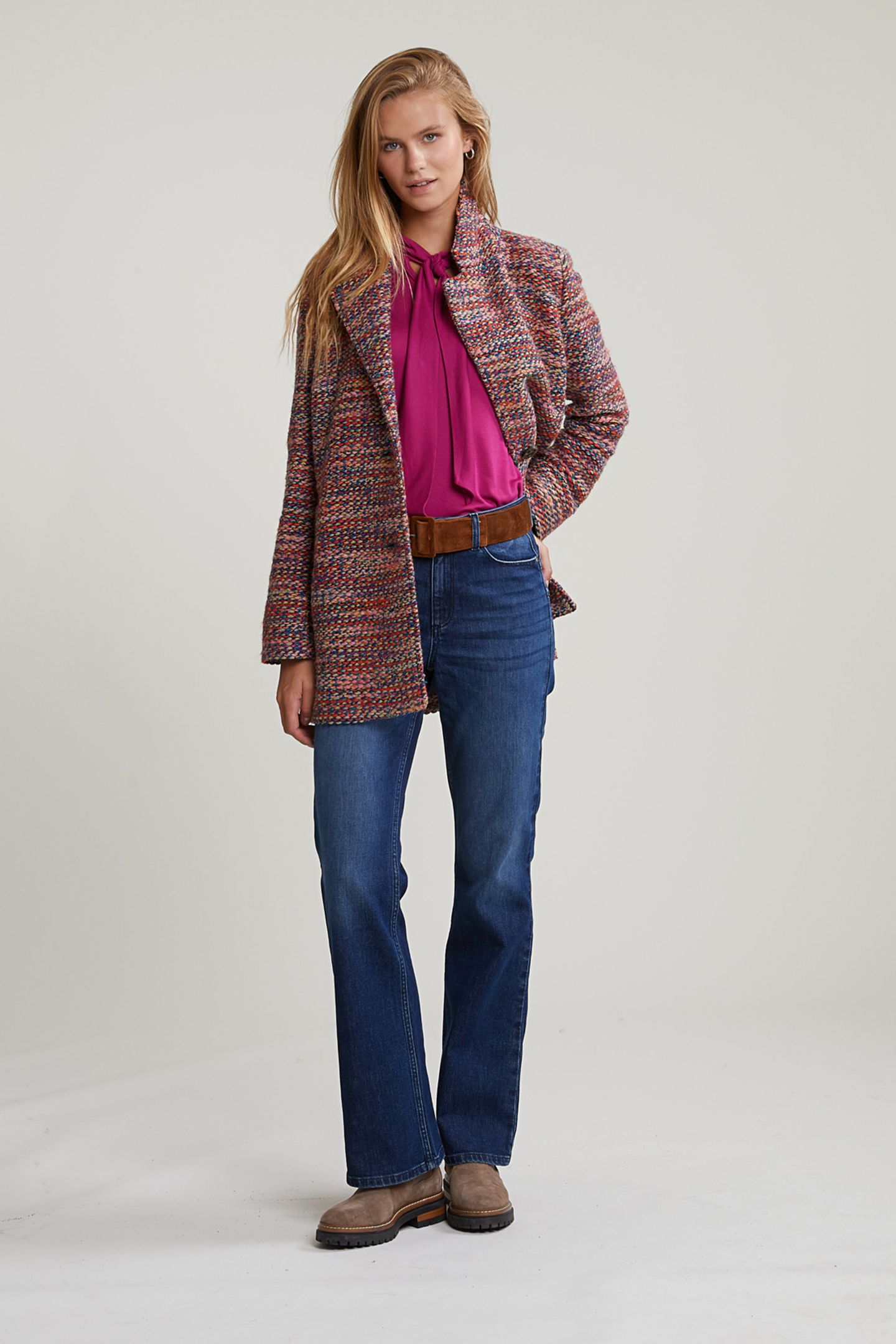 MAGENTA ROLL NECK T-SHIRT WITH BOW 4