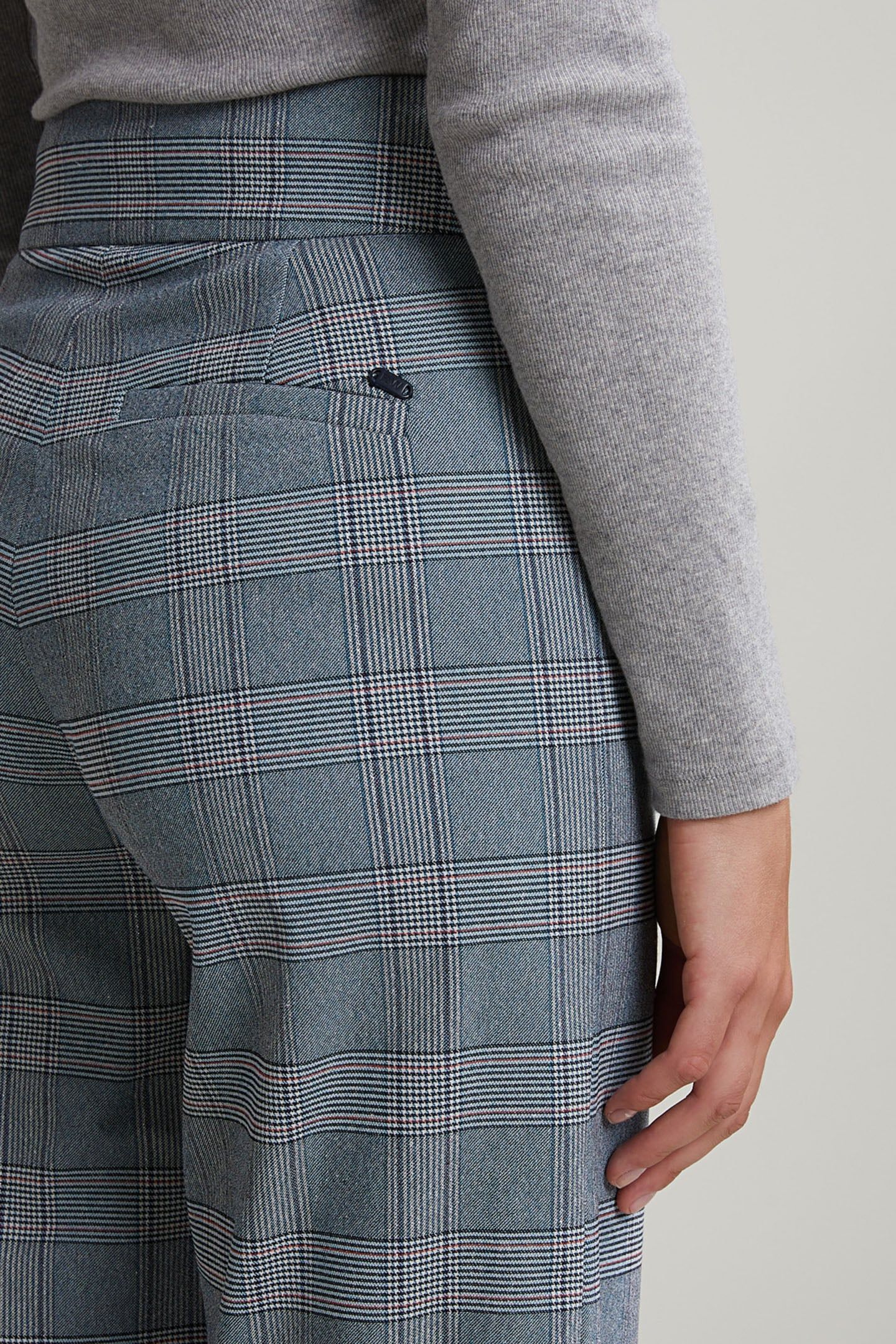 GREY/PINK CLASSIC CHECKED PANTS 4
