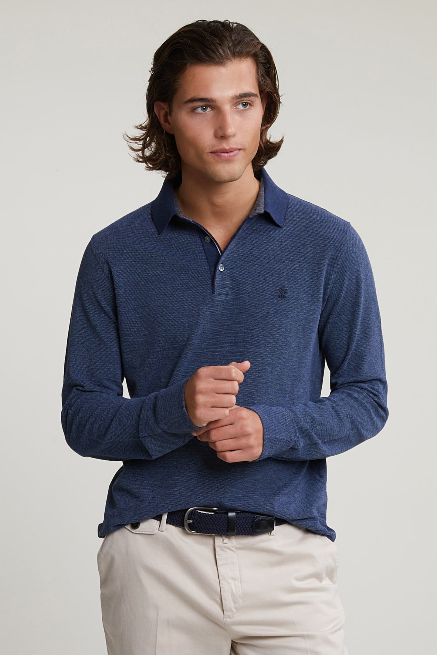 CUSTOM FIT COTTON POLO NAVY 1