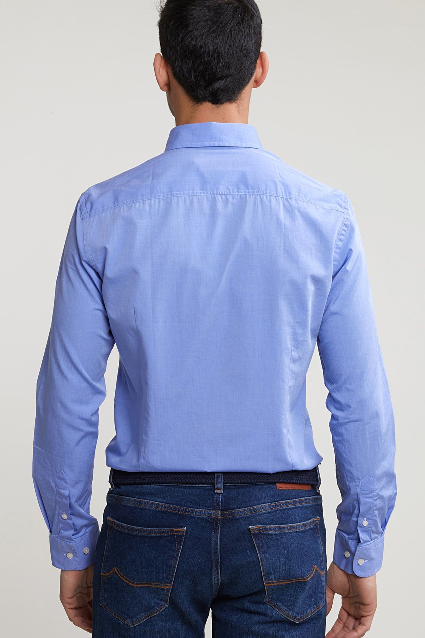 SLIM FIT UNI SHIRT WITH POCKET BLUE 2