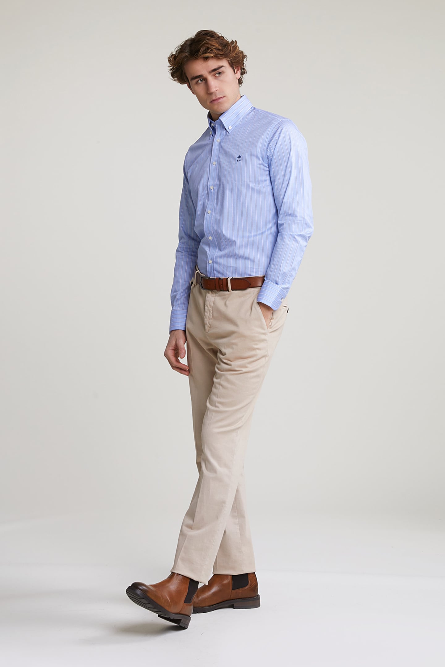 CUSTOM FIT STRIPED SHIRT BLUE/WHITE 3