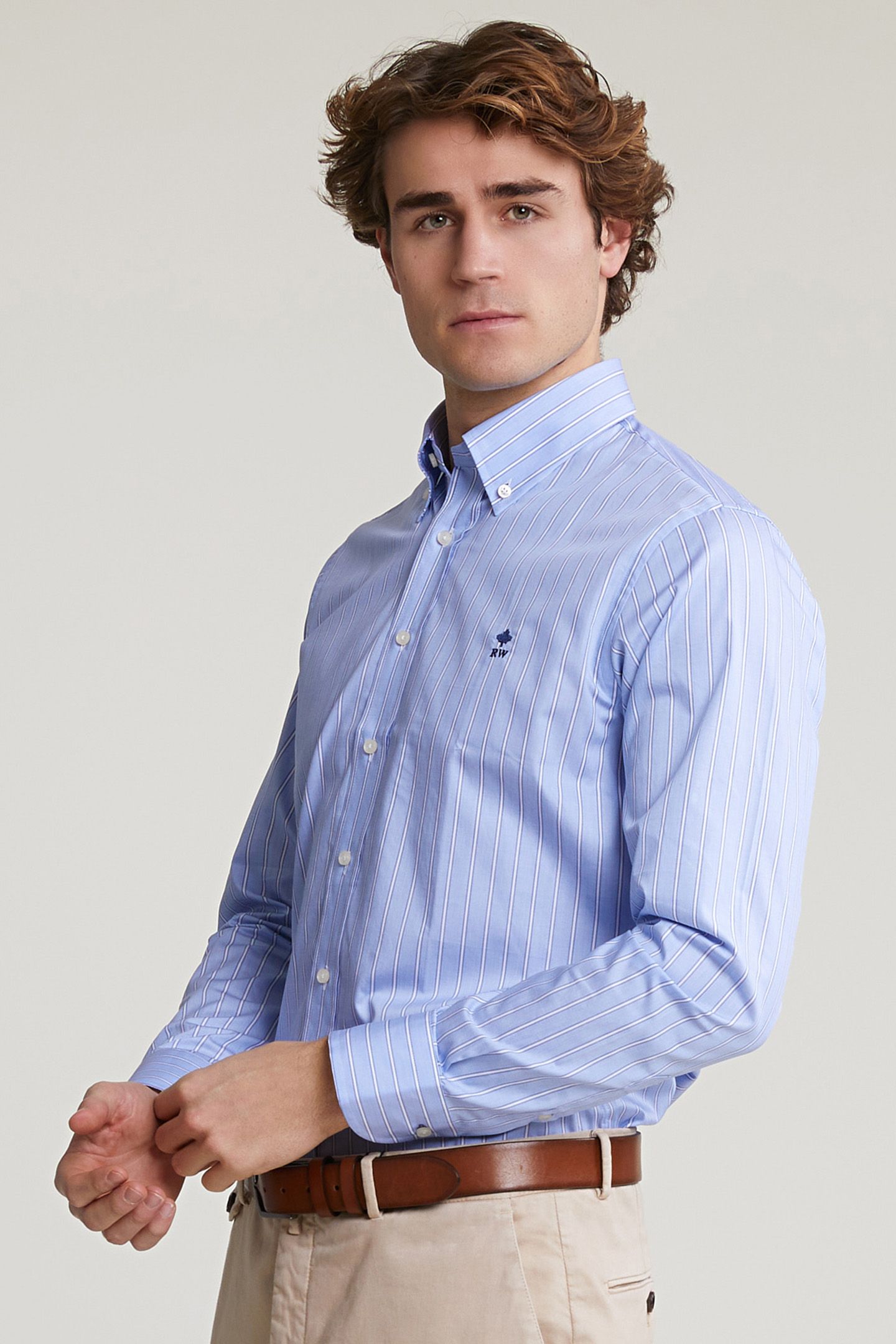 CUSTOM FIT STRIPED SHIRT BLUE/WHITE 1