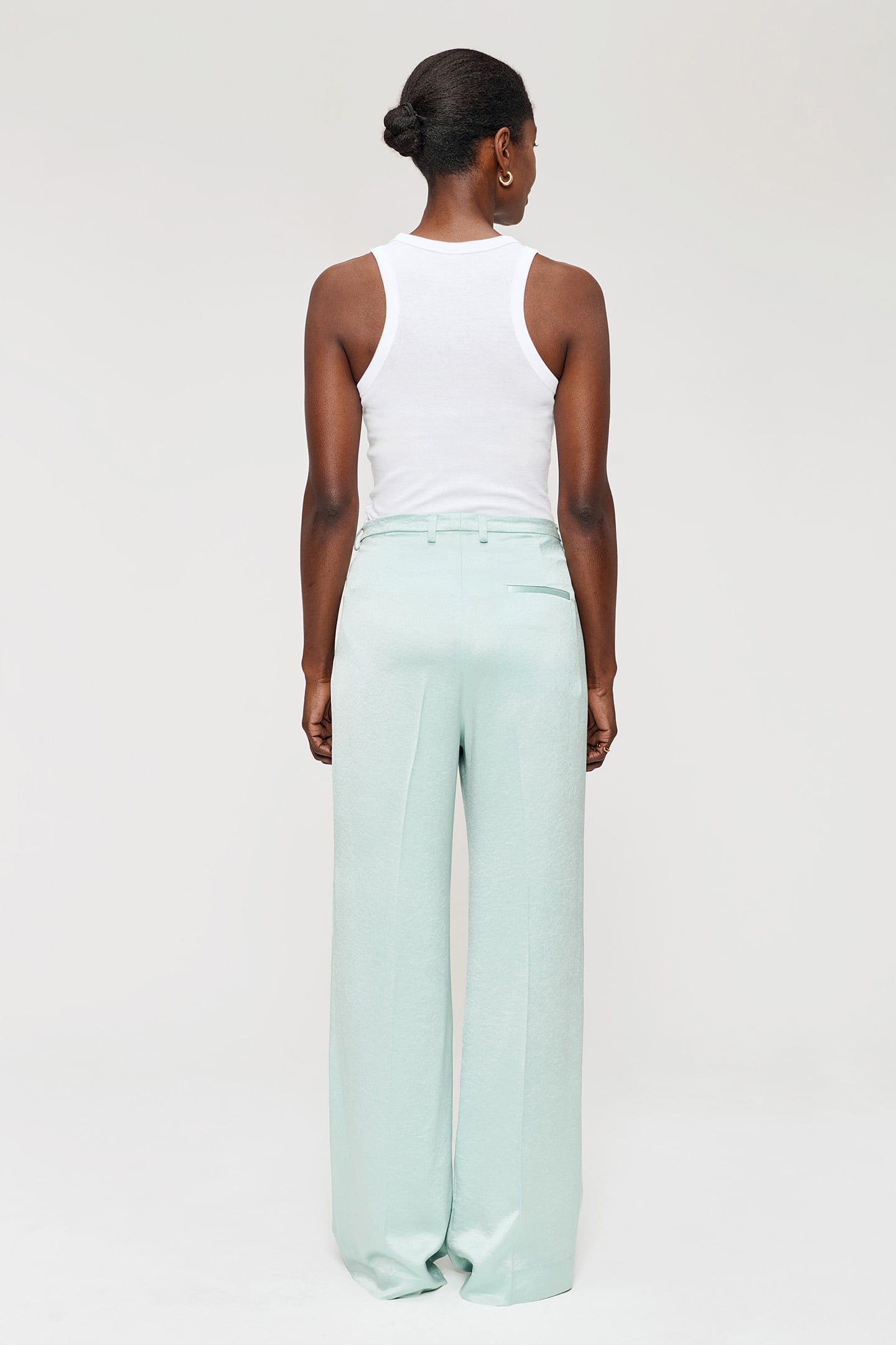 SATIN WIDE LEG PANTS ICE 2