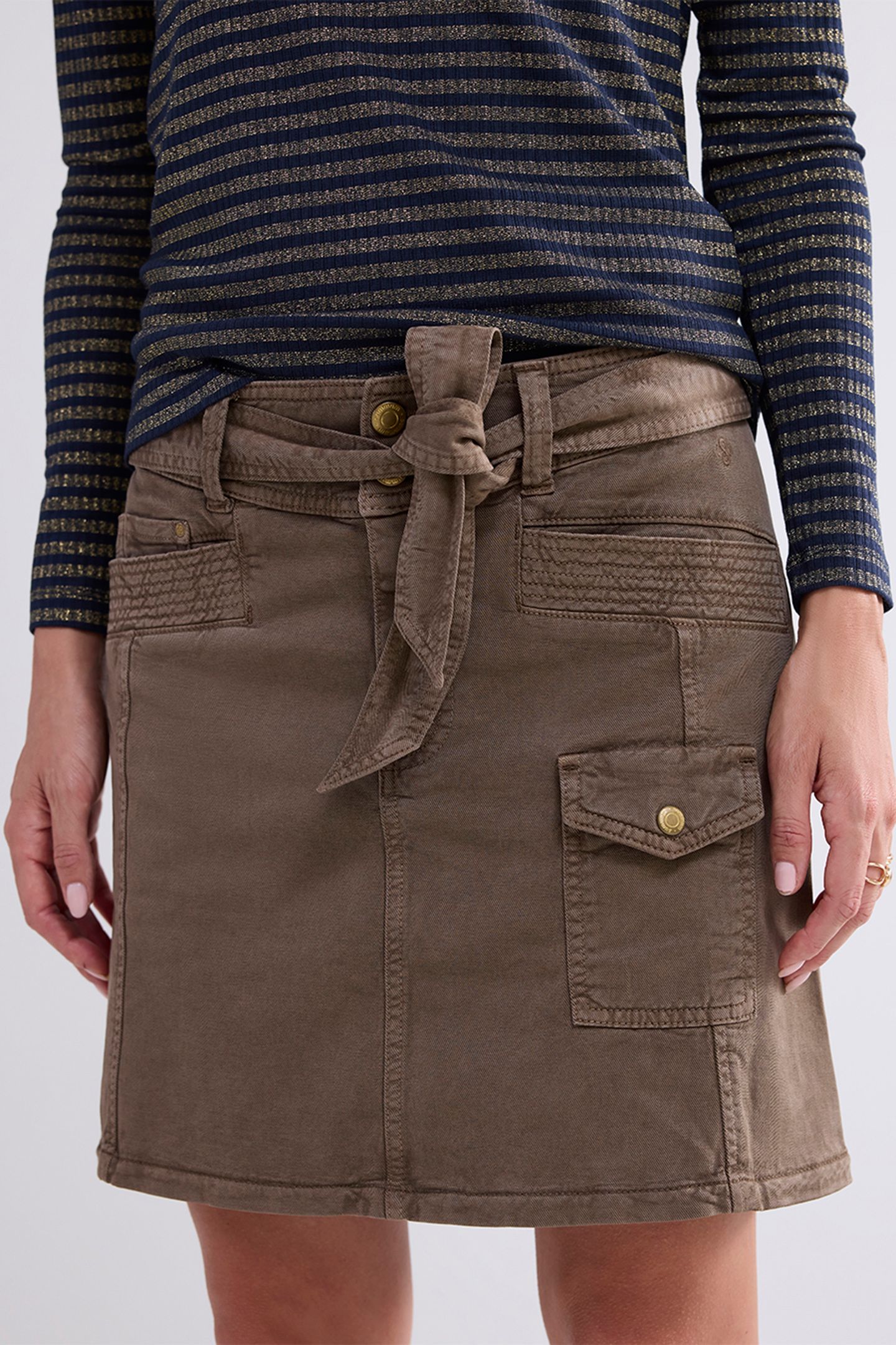 CARGO SKIRT ARMY STRETCH TWILL OLIVE 1