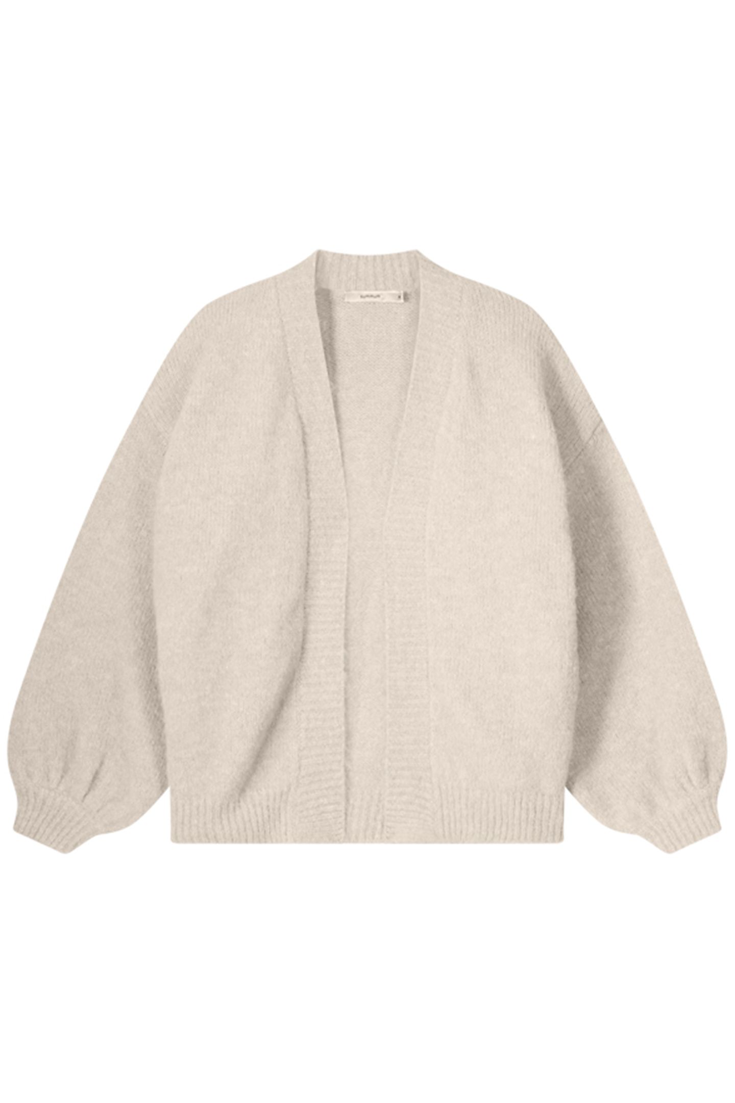 PUFF SLEEVE CARDIGAN COZY MELANGE KNIT CARAMEL COFFEE 3