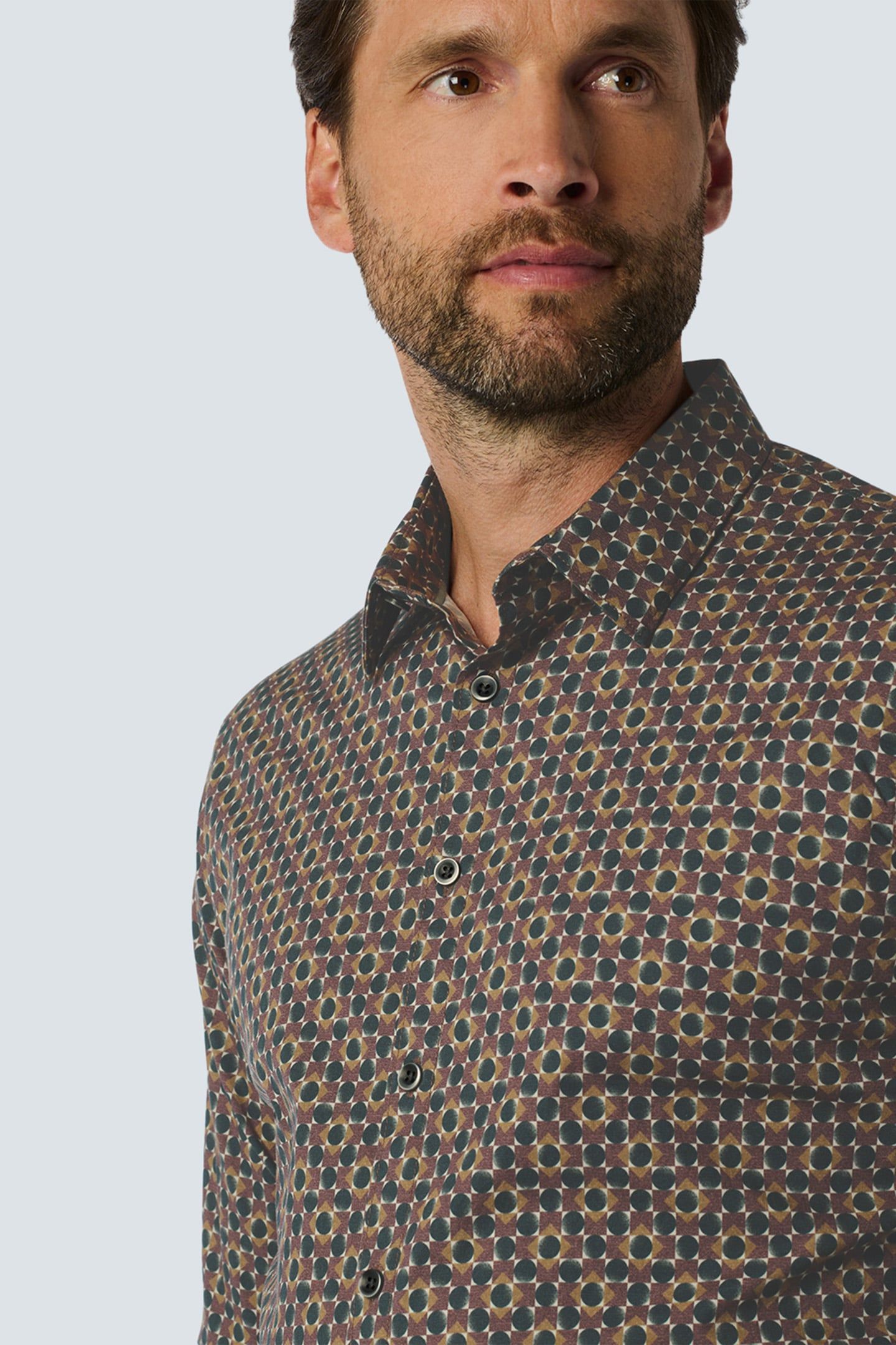 SHIRT STRETCH ALLOVER PRINTED AUBERGINE 6