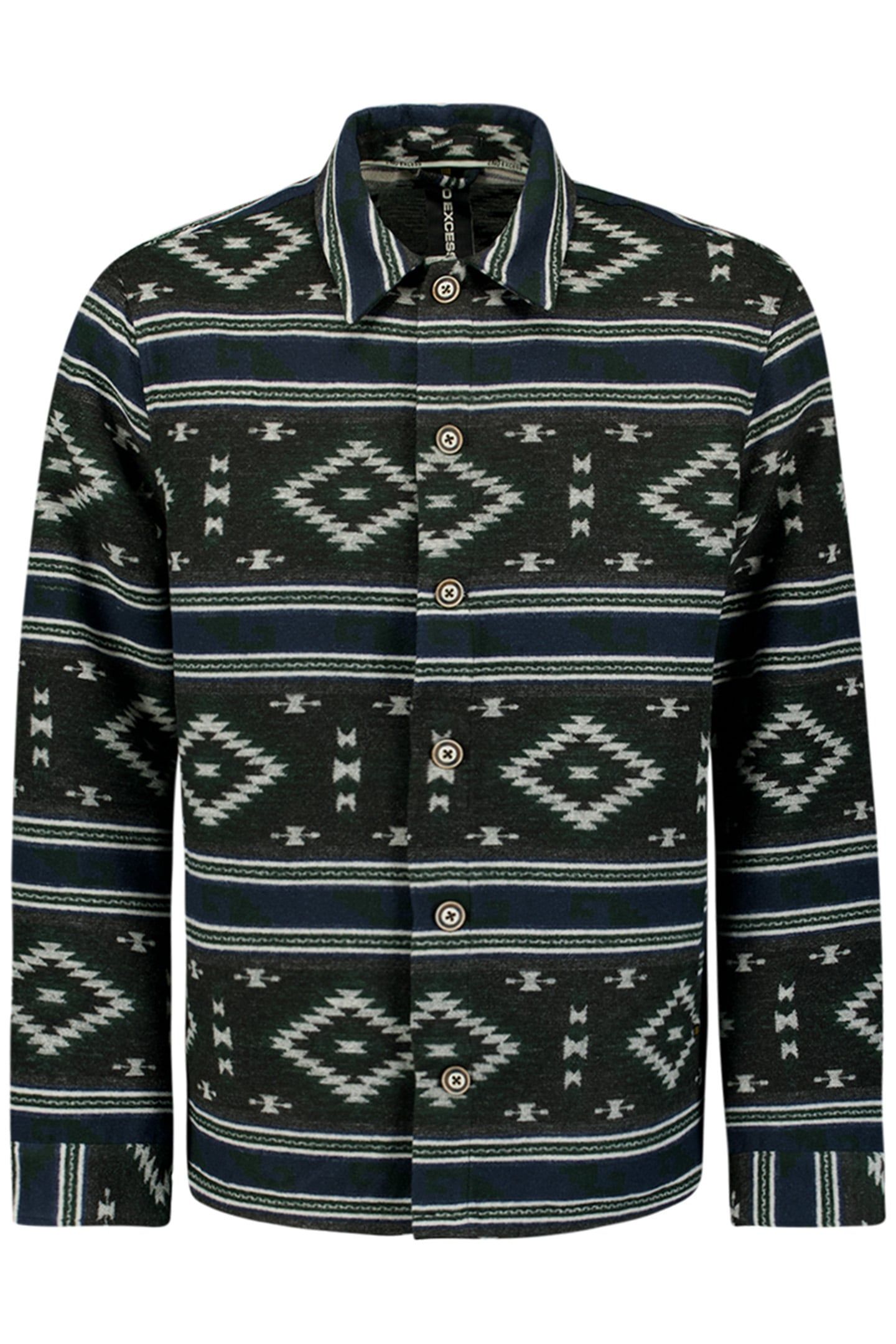 OVERSHIRT BUTTON CLOSURE PATTERN BLACK 4