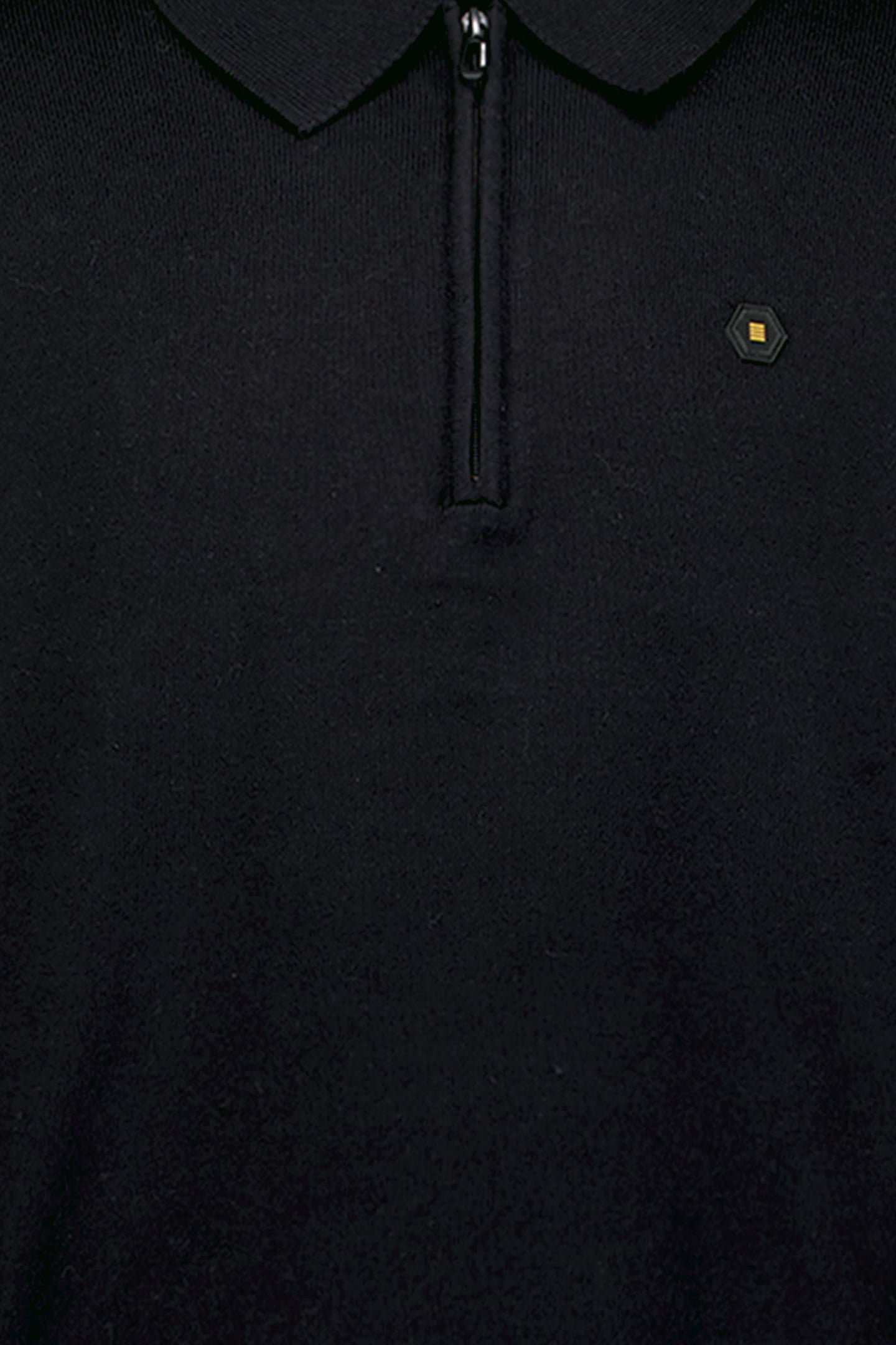 PULLOVER POLO HALF ZIPPER SOLID KNIT BLACK 3