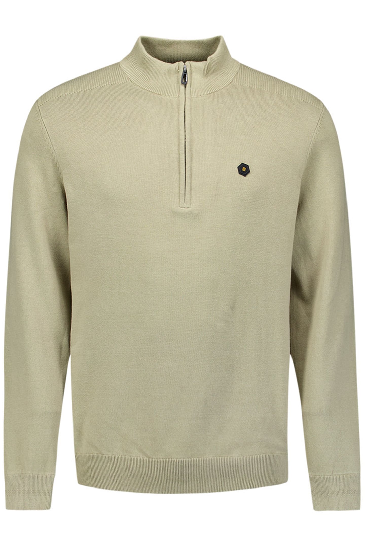 PULLOVER HALF ZIPPER SOLID KNIT SMOKE 1