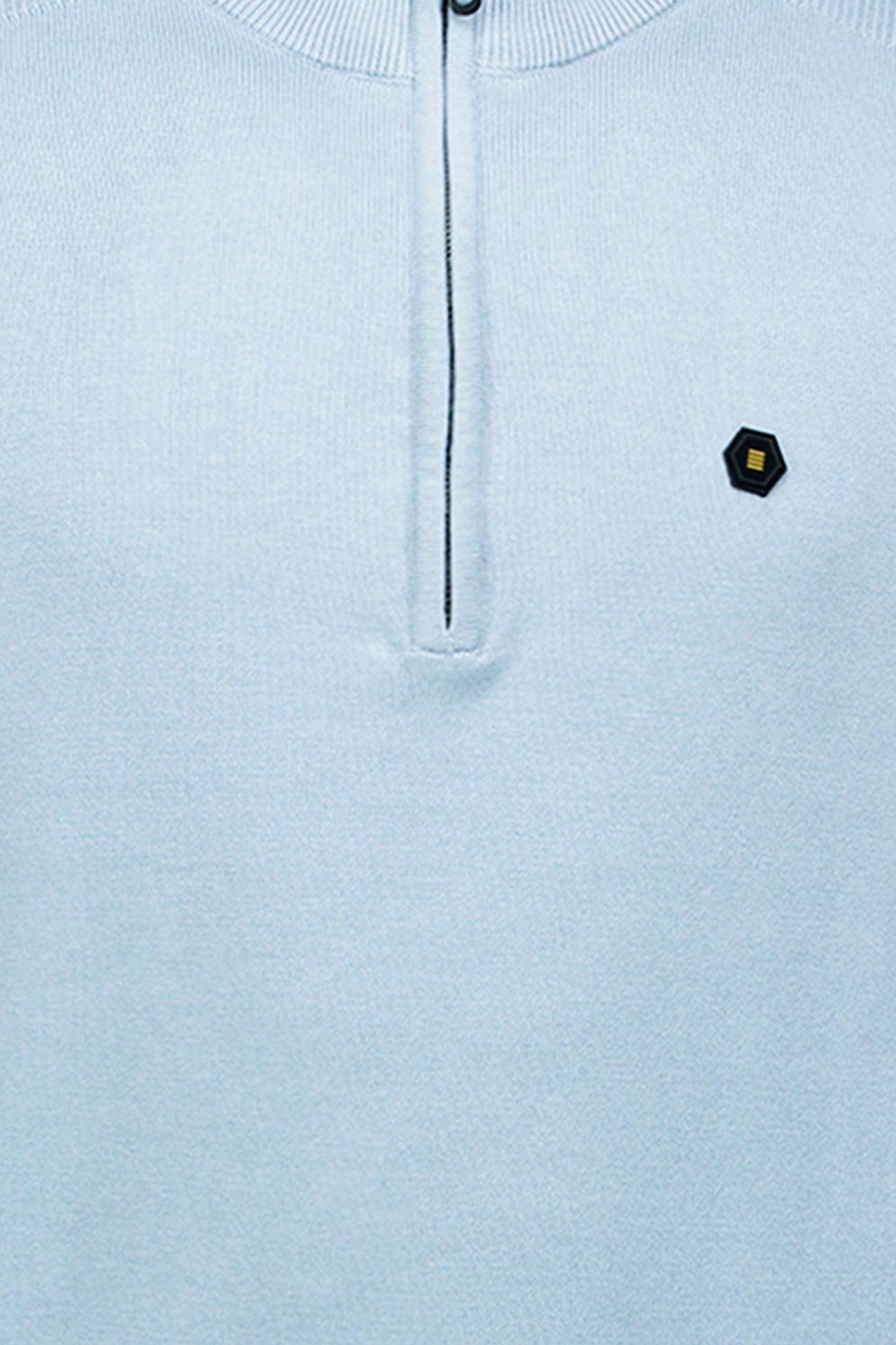PULLOVER HALF ZIPPER SOLID KNIT DUSTY BLUE 3