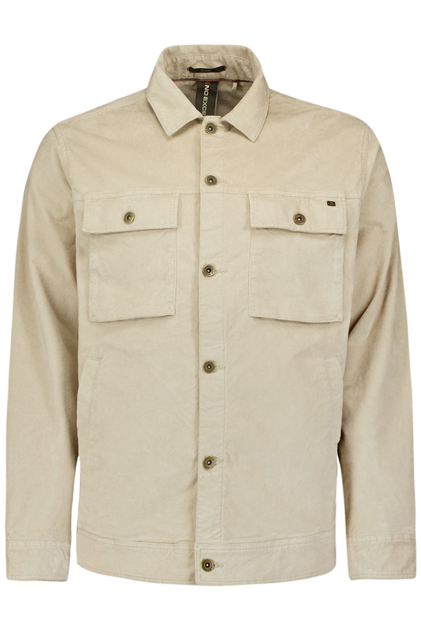OVERSHIRT BUTTON CLOSURE FINE CORDUROY STRETCH CEMENT 1
