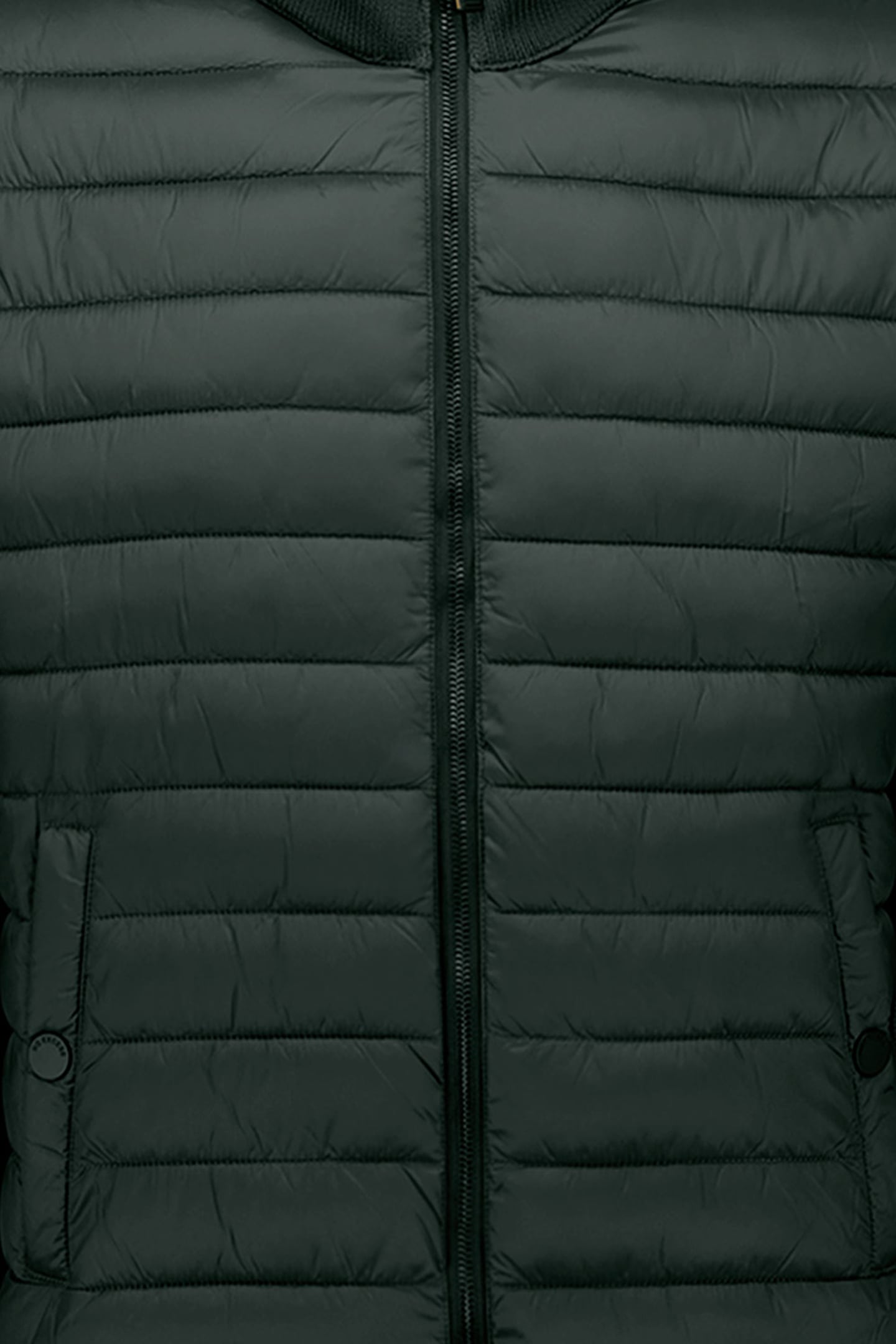 JACKET STAND UP COLLAR PADDED MIX WITH KNIT DARK STEEL 3