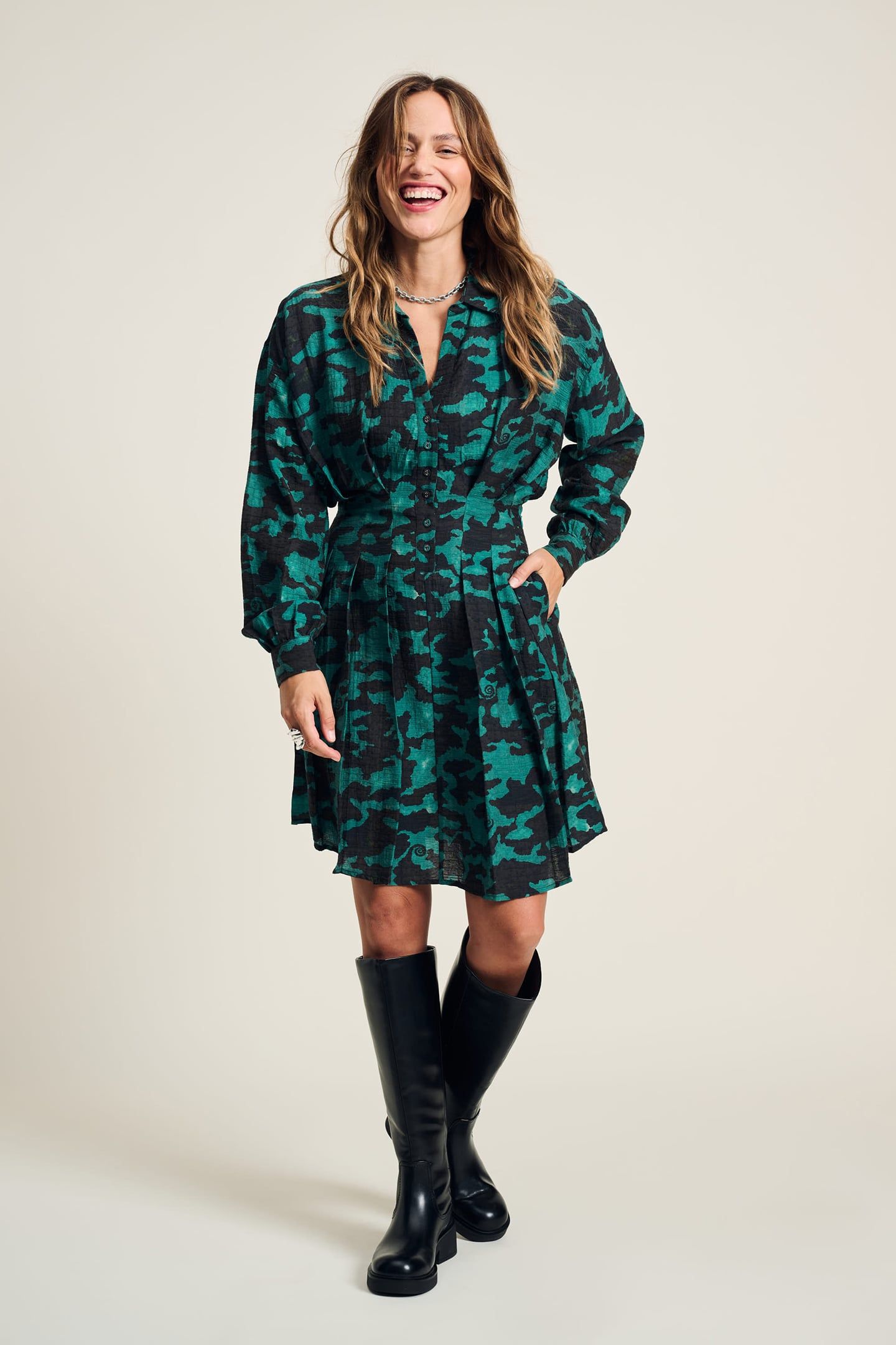 DRESS - CAMO TEAL GREEN 1
