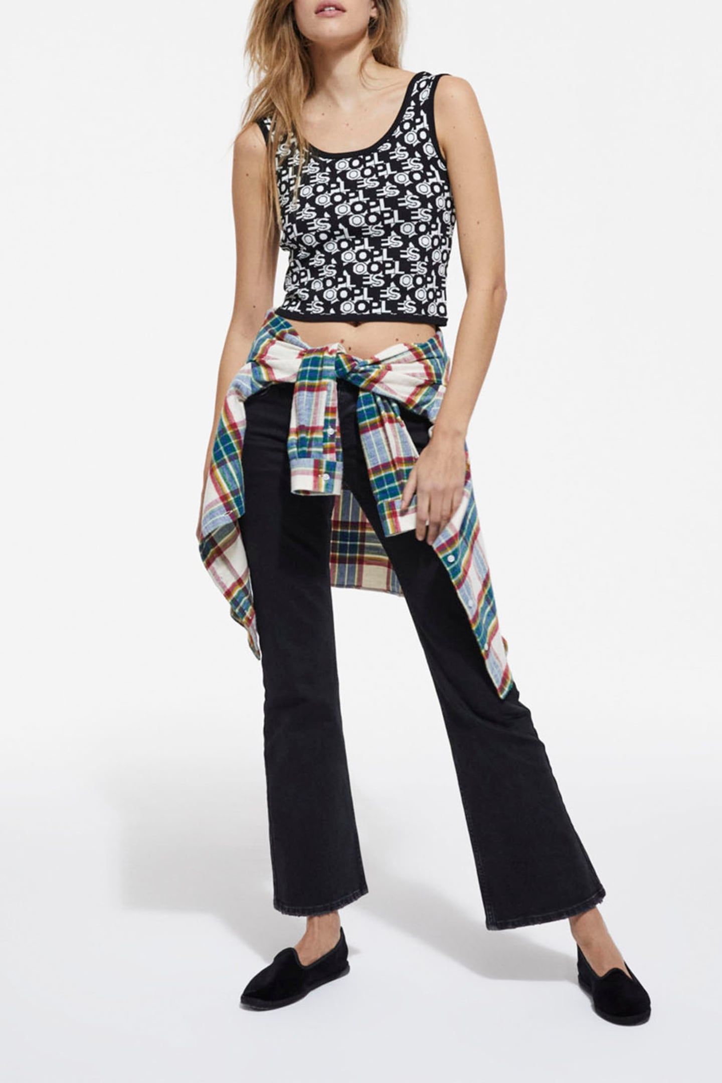 TOP COURT EN JACQUARD ALL OVER LOGO BLACK WHITE 3