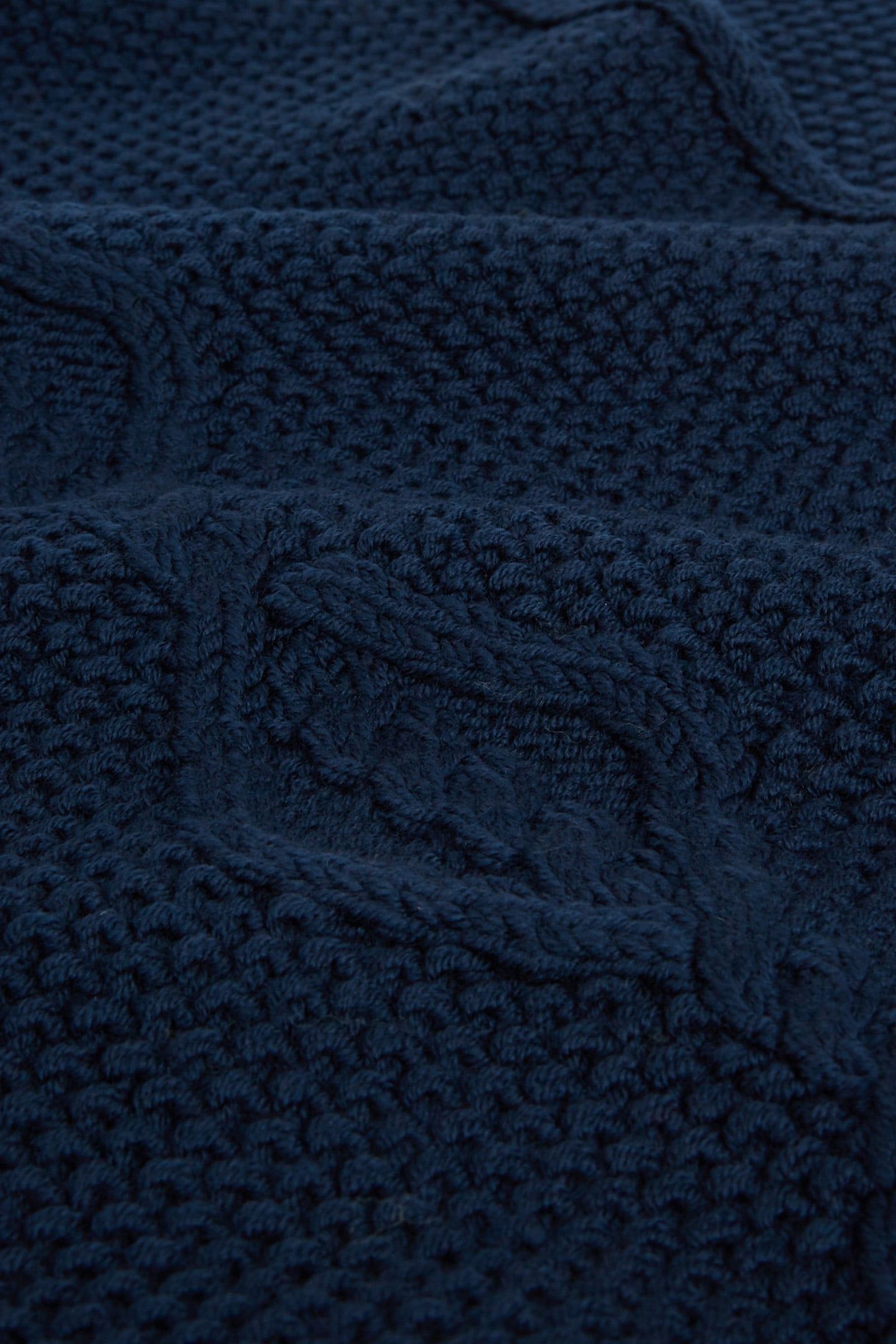 CABLE WOOL SCARF BLUE 4