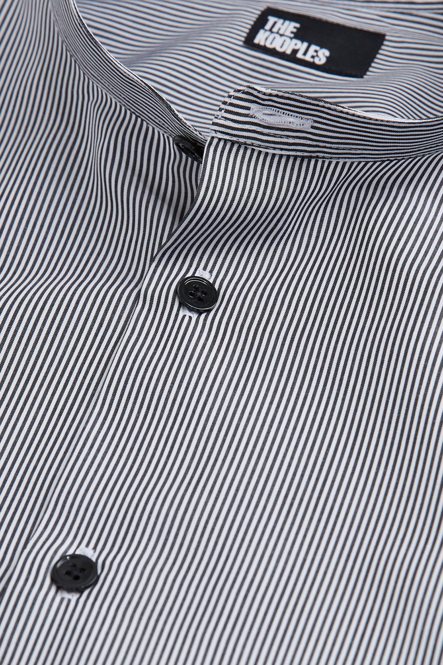 SLIM SHIRT WITH OFFICER COLLAR BLACK WHITE 6