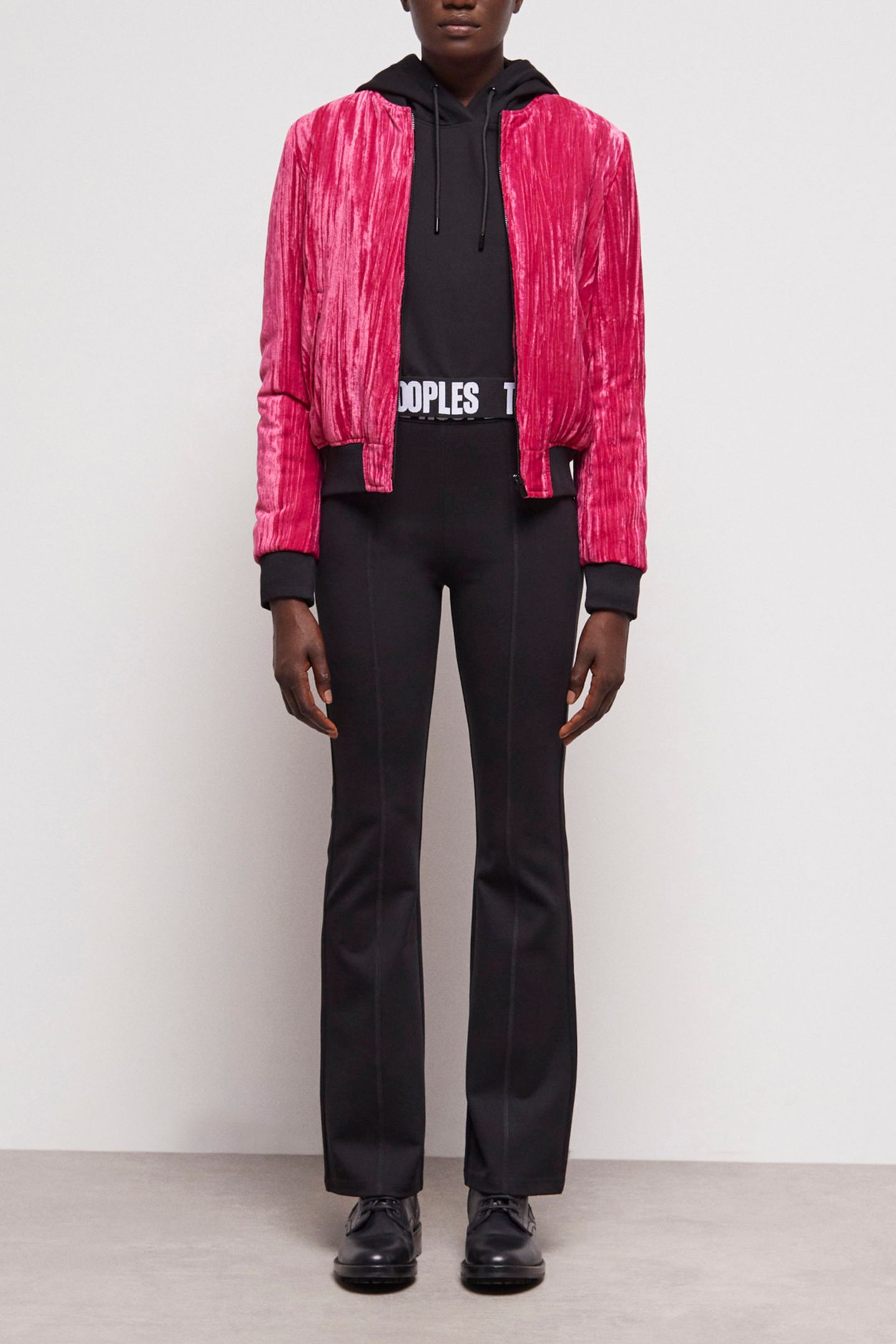 CRINKLE VELVET JACKET PINK 2