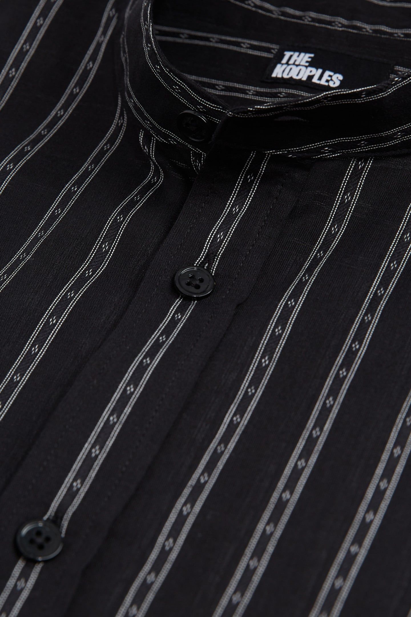 TUNISIAN COLLAR SHIRT BLACK 4