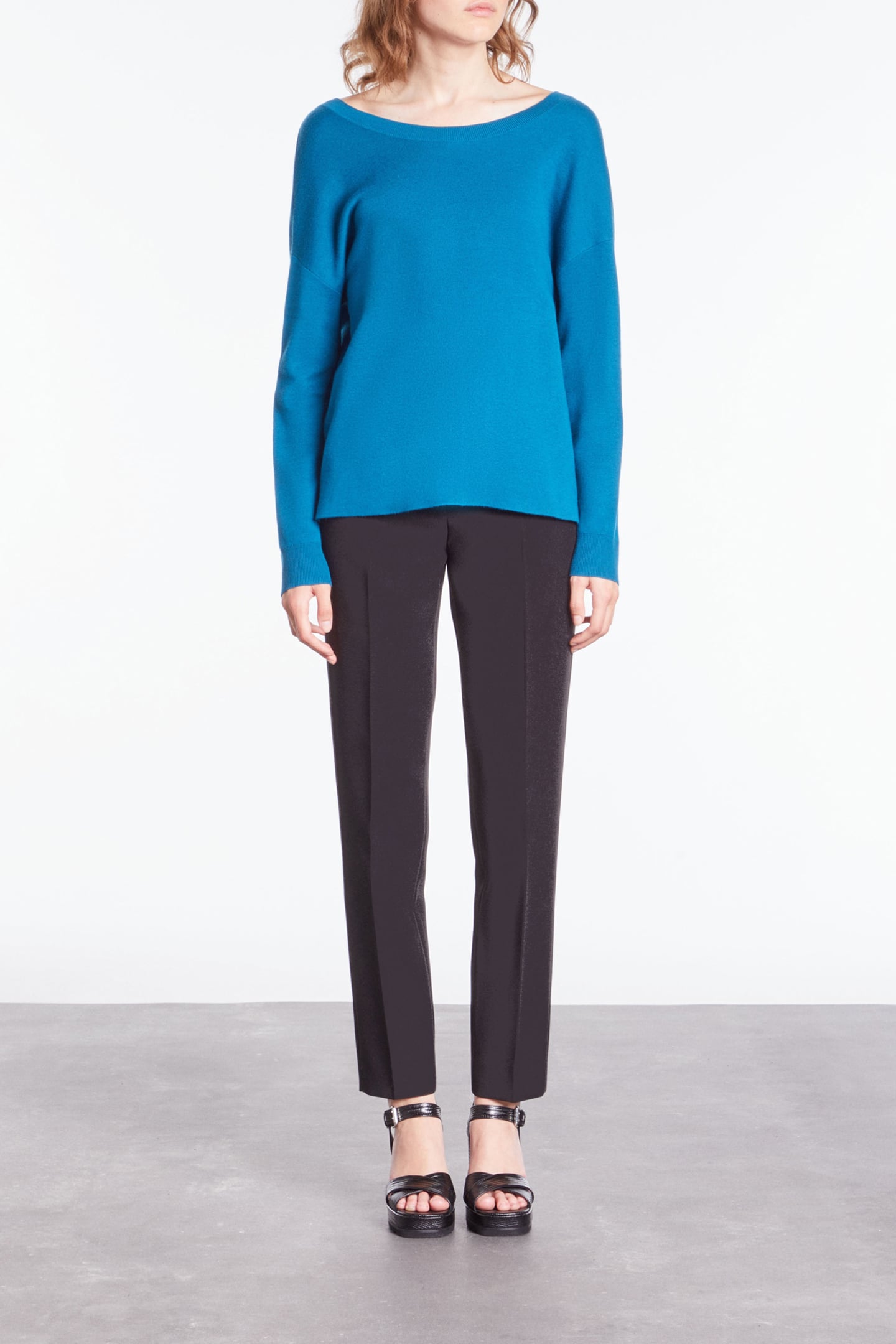SWEATER WITH FAKE BUTTONS ON THE BACK MEDIUM BLUE 1