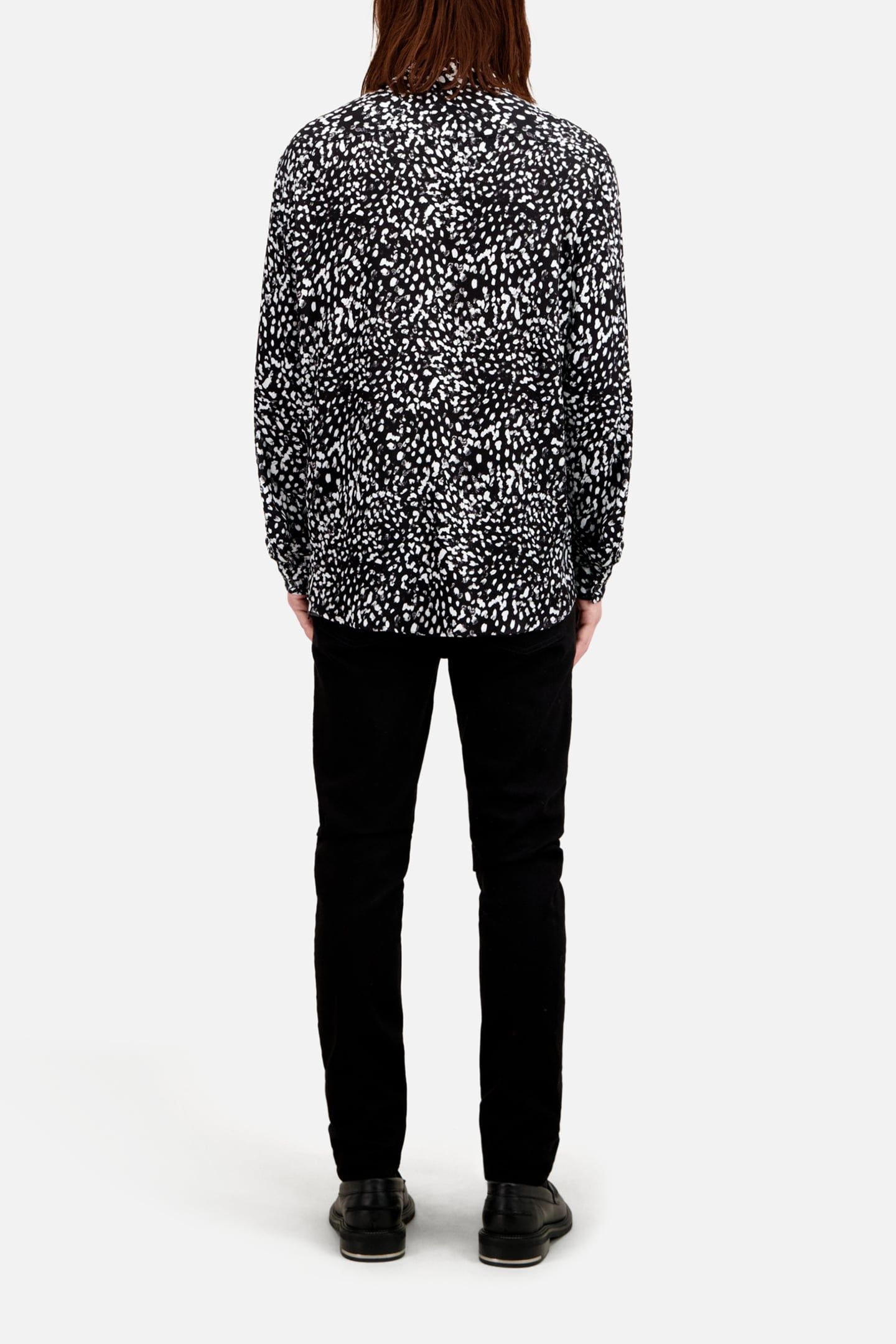 SLIM D LONG SLEEVE SHIRT BLACK-ECRU 3