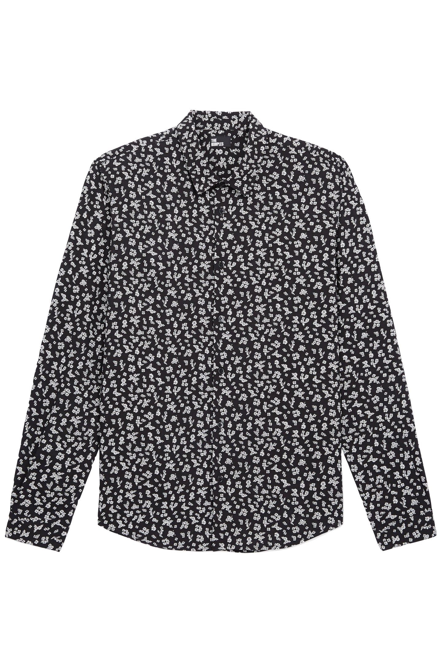 SLIM D LONG SLEEVE SHIRT BLACK-ECRU 4