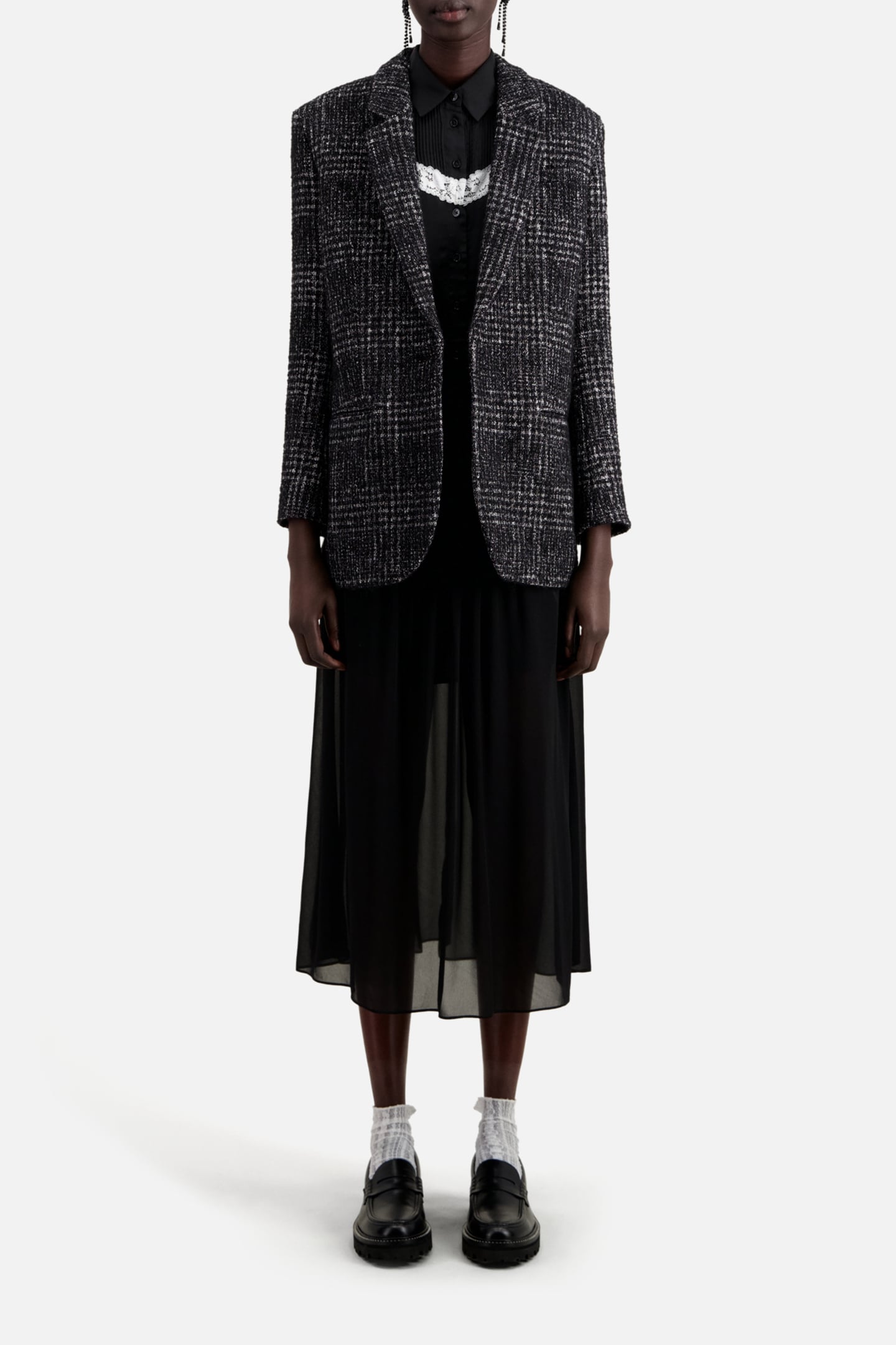 SUIT JACKET ONLY BLACK WHITE 2