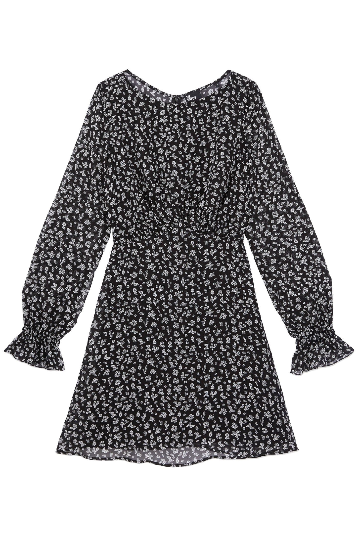 SHORT DRESS WITH LONG SLEEVES BLACK-ECRU 4