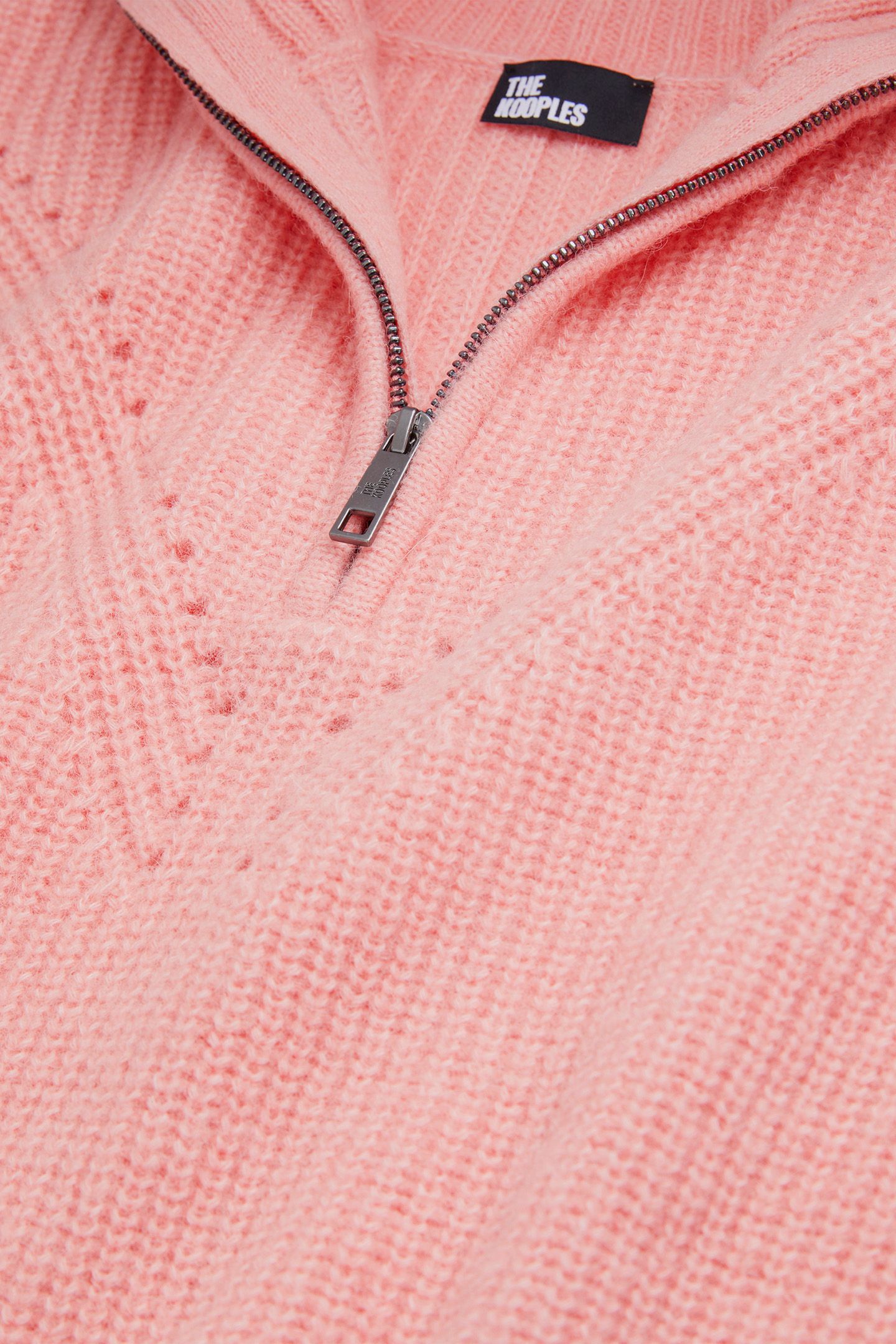 TURTLENECK SWEATER IN PEARL AND POINTELLE RIB OLD PINK 6