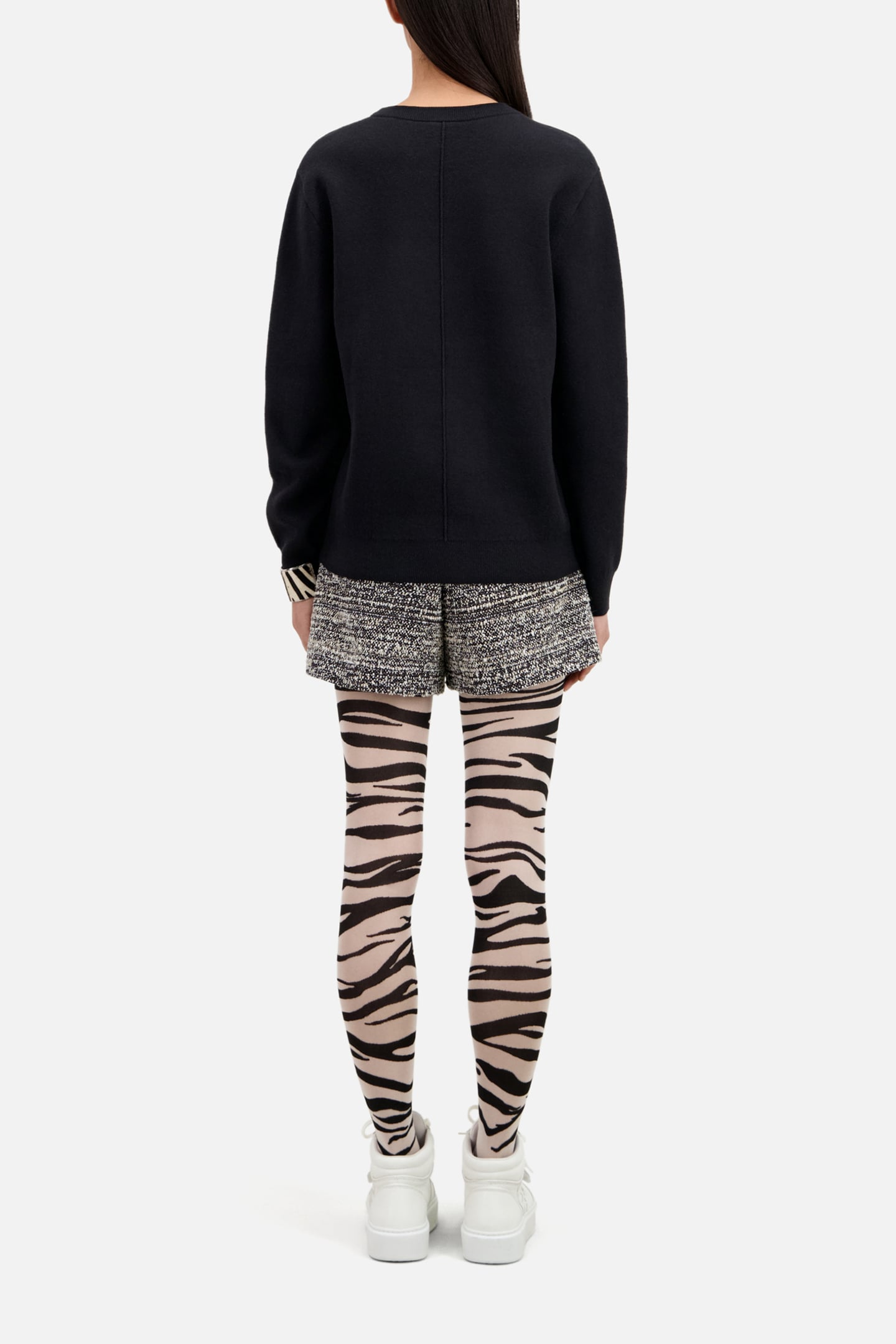 PULL COL ROND JACQUARD SACRED HEART BLACK WHITE 3