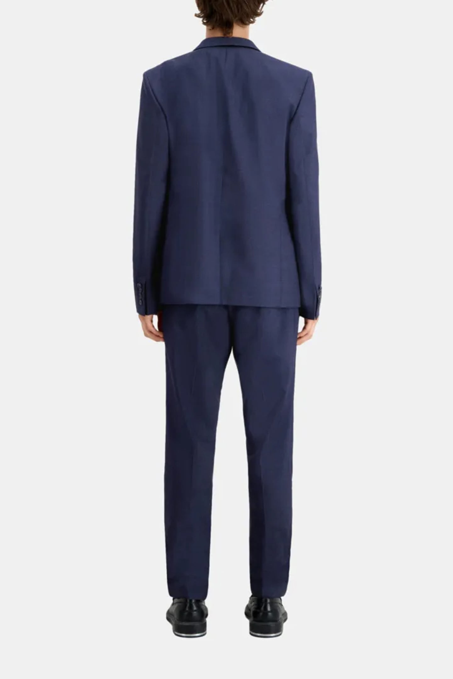 FITTED CHECKED SUIT JACKET NAVY/BLACK 3