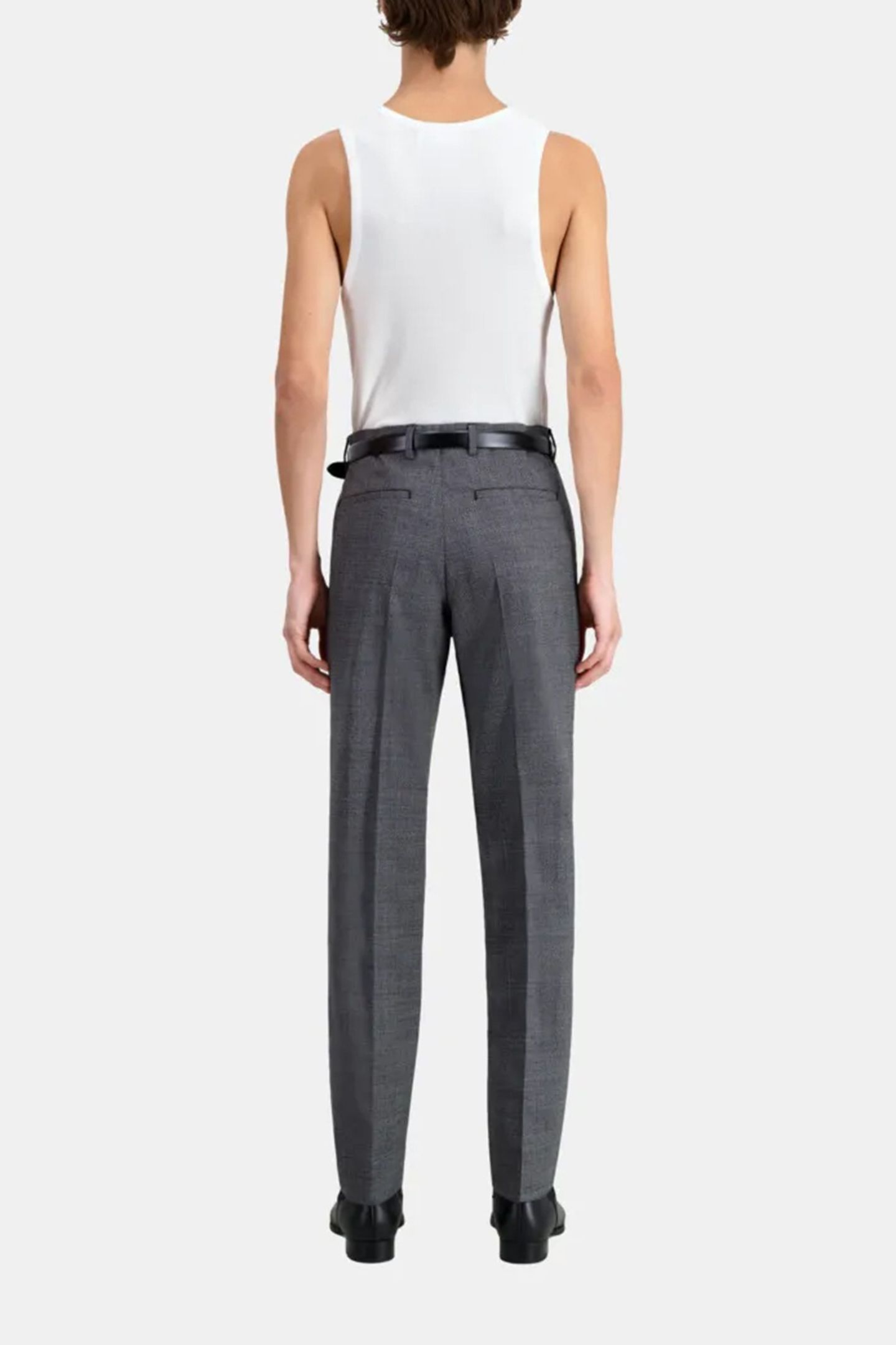 FITTED PLAID SUIT TROUSERS BLACK-ECRU 3