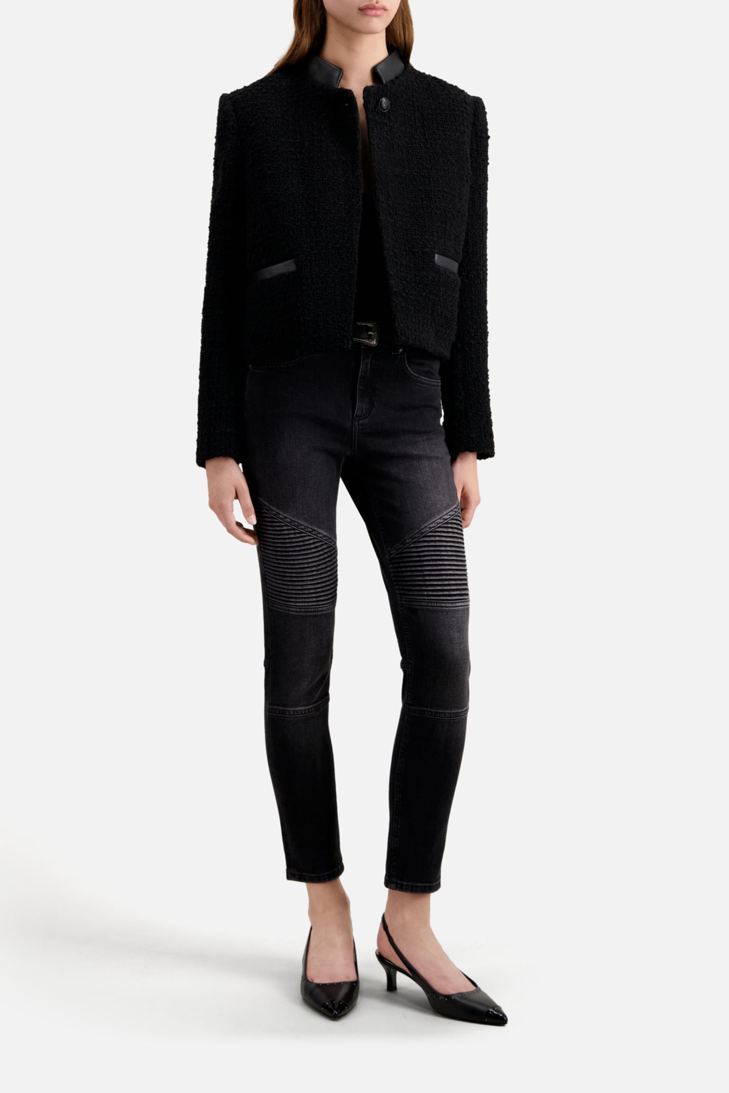 SHORT JACKET WITH OFFICE COLLAR BLACK 2