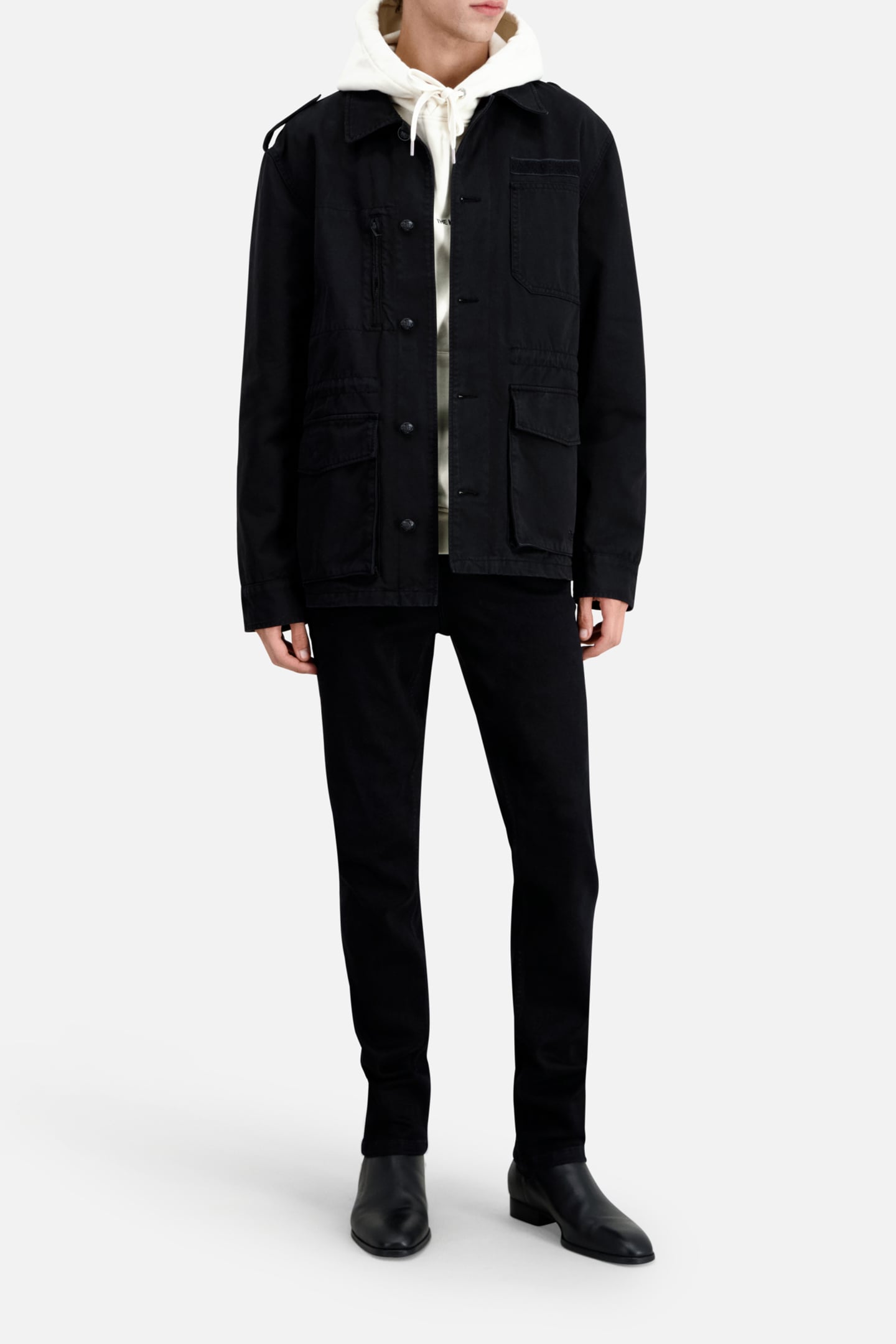 BLACK COTTON JACKET BLACK 5