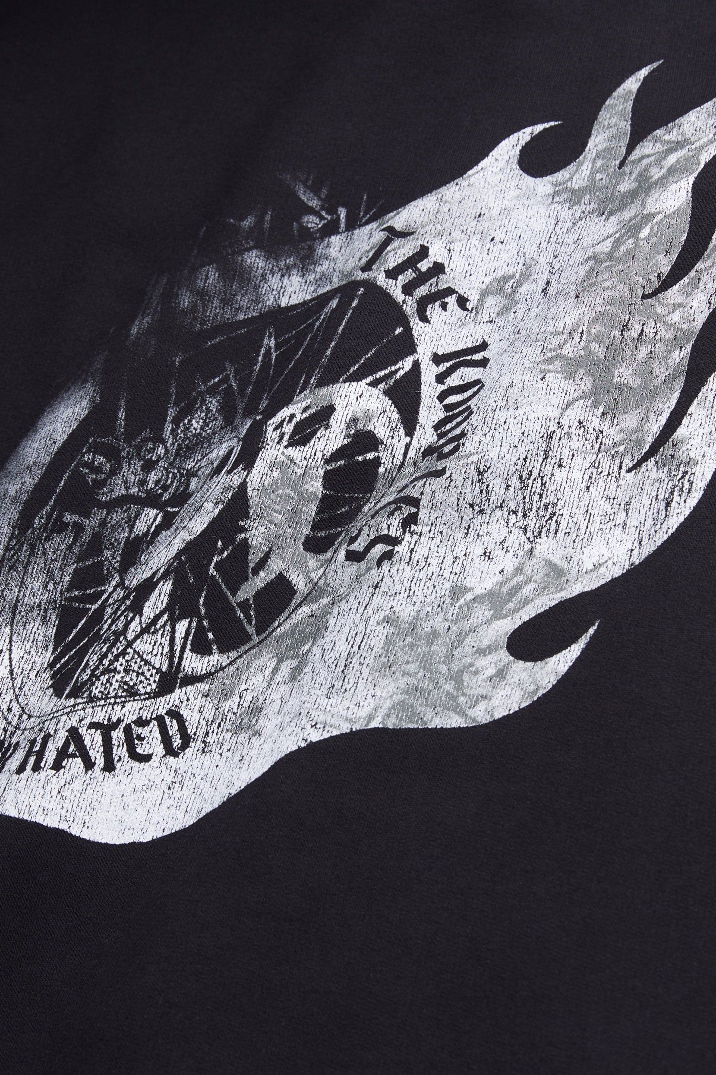 SWEATSHIRT WITH WHEEL AND FLAMES PRINT BLACK 5